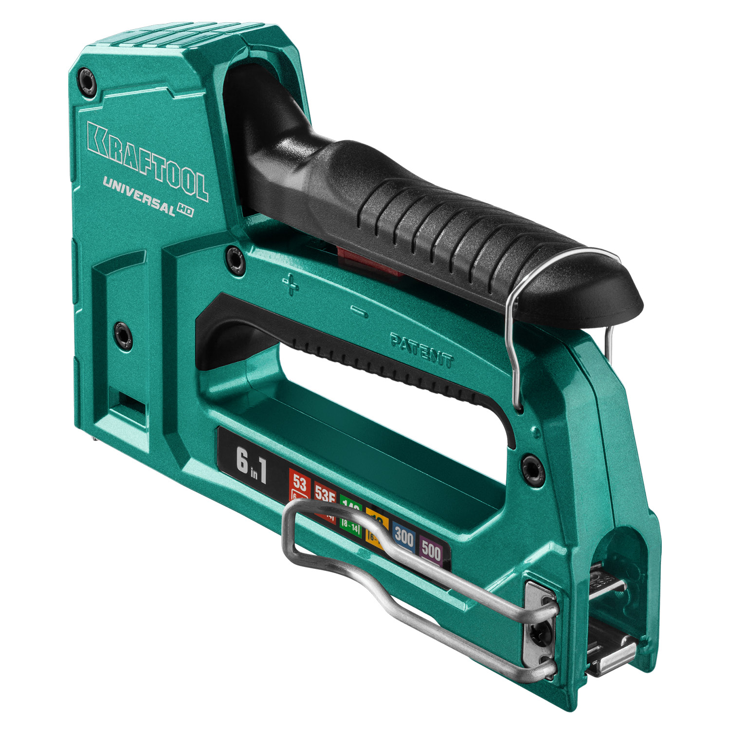 KRAFTOOL Universal-HD, 6-в-1: 53 (A/10/JT21) 23GA (6 - 14 мм)/140 (G/11/57) 20GA (8 - 14 мм)/13/53F/300/500, универсальный алюминиевый степлер (3188) — фото 9