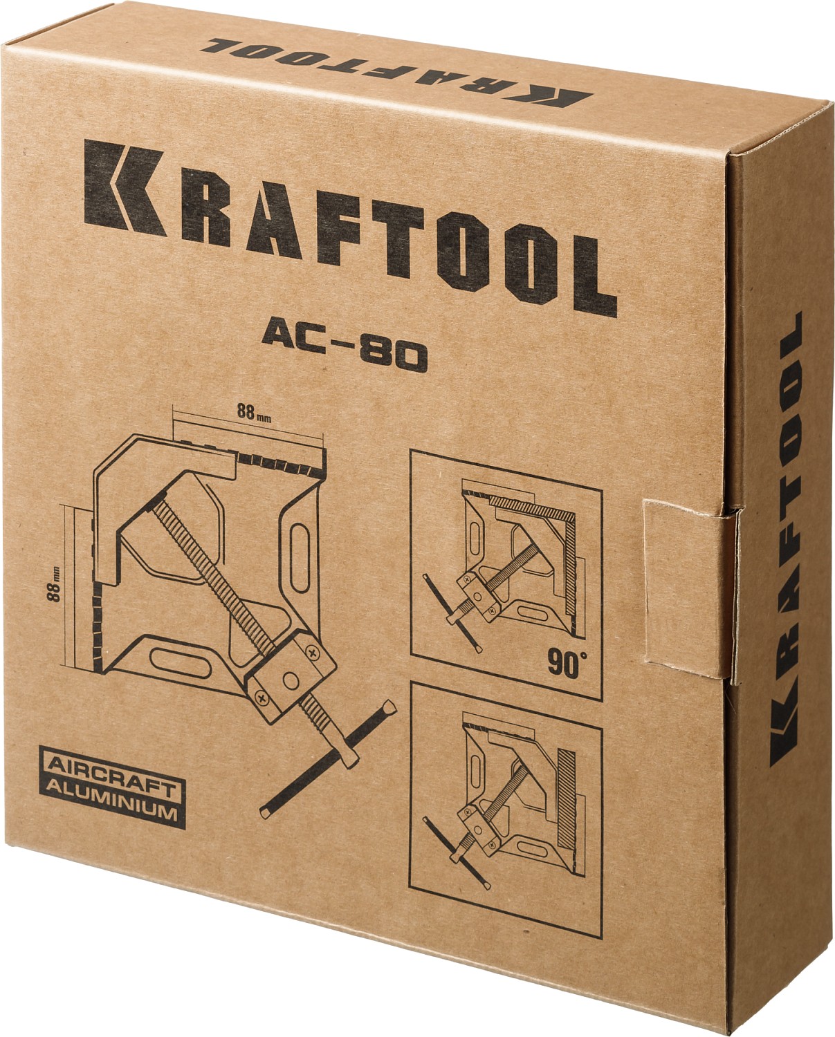 KRAFTOOL AC-80, глубина зажима 70 мм, мощная алюминиевая угловая струбцина (32202) — фото 7