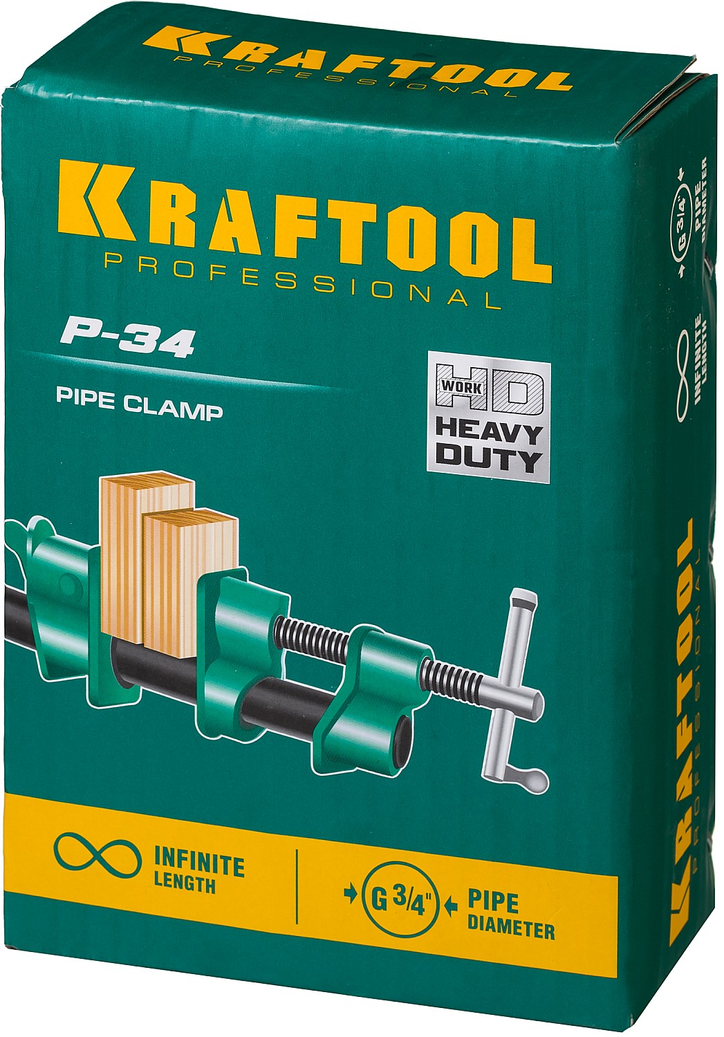 KRAFTOOL P-34, 3/4″, глубина зажима 45 мм, трубная струбцина (32302-1) — фото 6