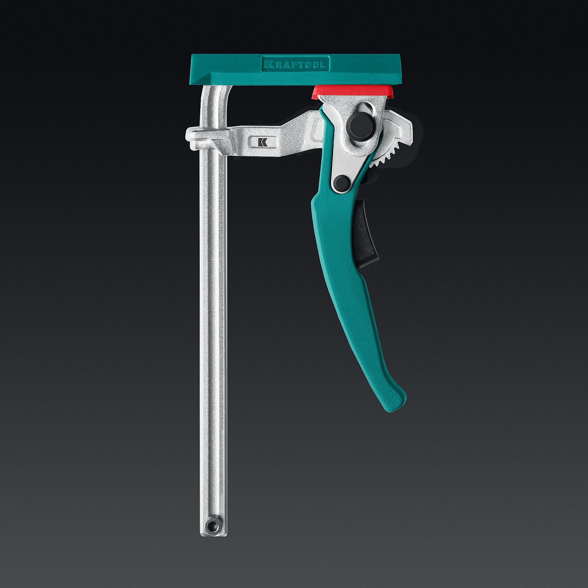 KRAFTOOL KRAFTFLEX, KLT-160, 160/60 мм, универсальная, цельнокованая, рычажная, быстрозажимная, в T-track струбцина (32331-160) — фото 2