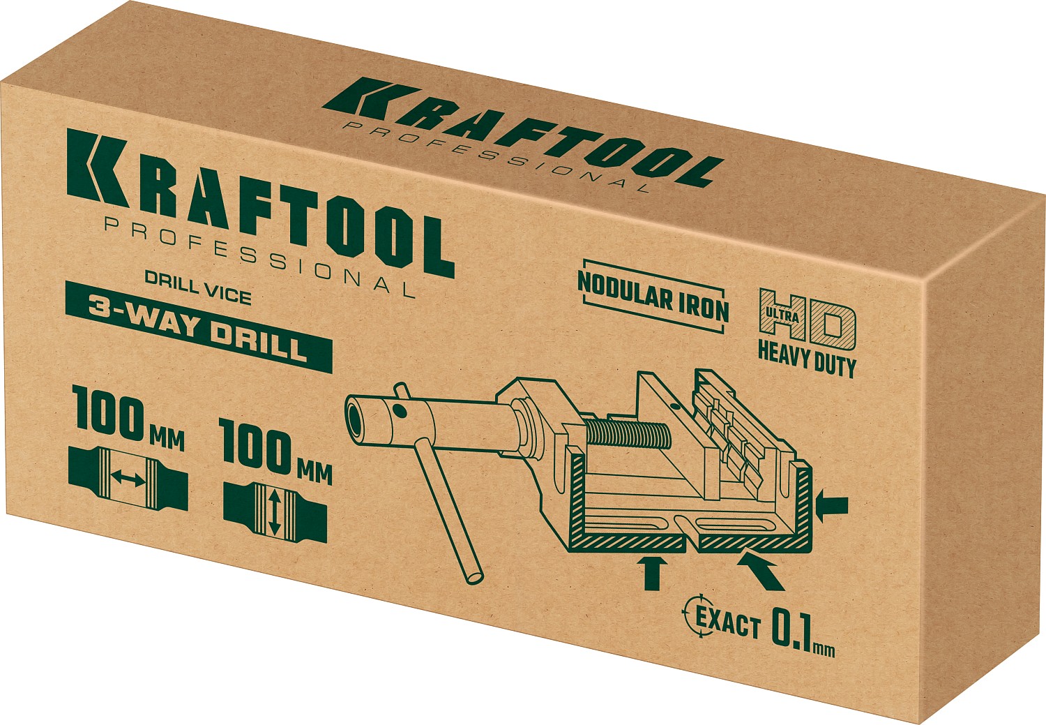 KRAFTOOL 100 мм, трехсторонние, станочные сверлильные тиски (32716-100) — фото 10