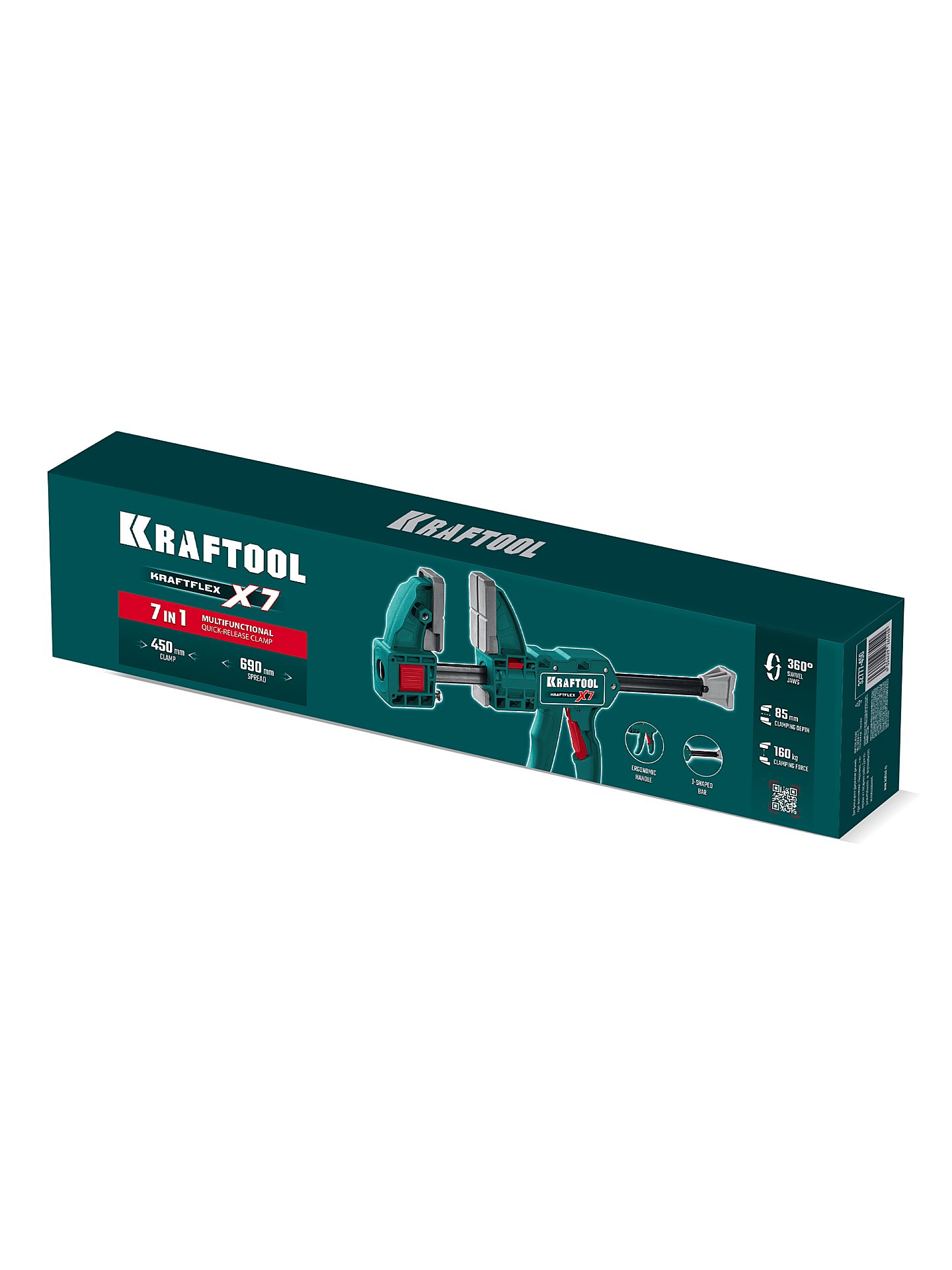 KRAFTOOL KRAFTFLEX X7 450, 450 х 85 мм, многофункциональная быстрозажимная струбцина (32777-450) — фото 10