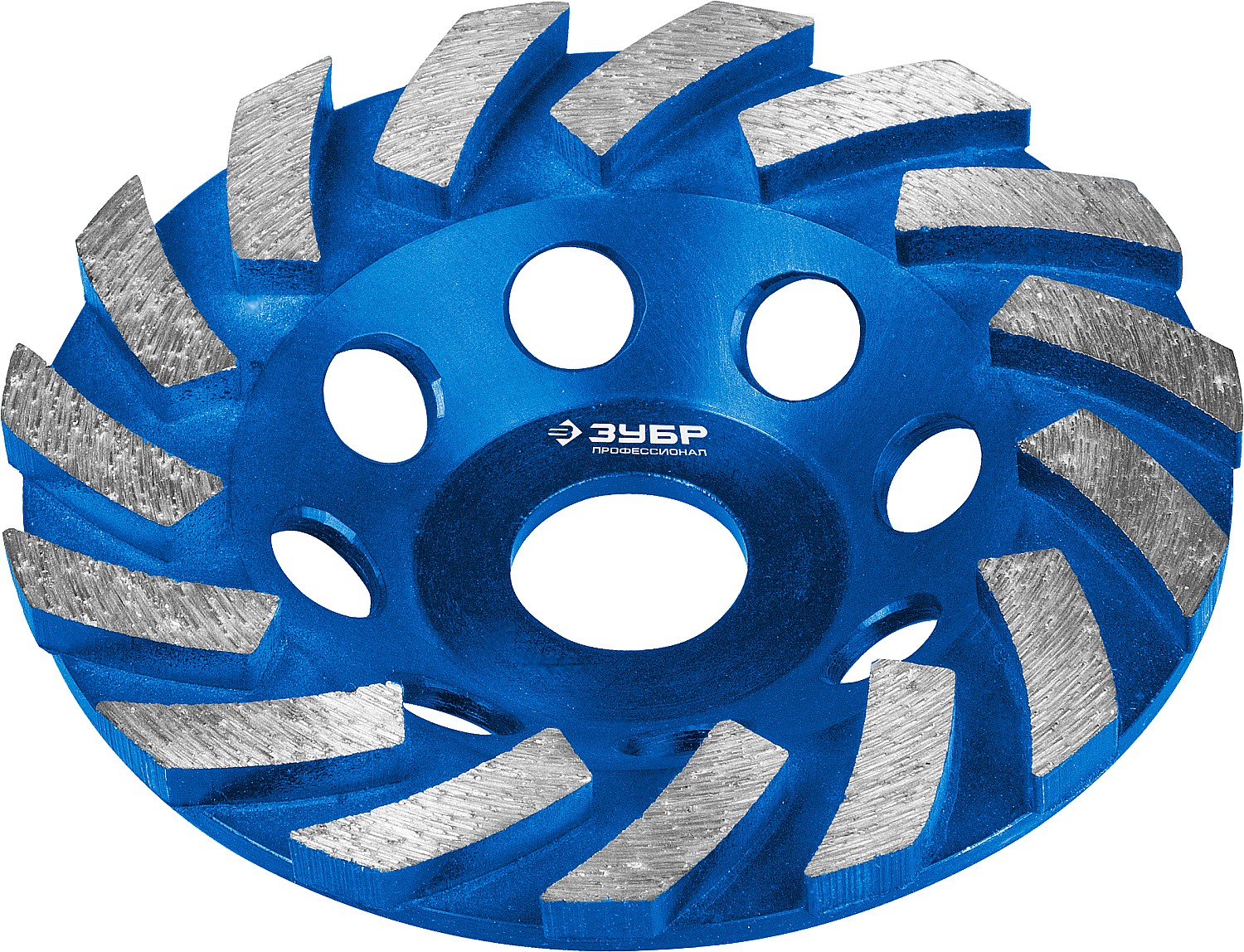 ЗУБР Турбо, d 115 мм, сегментная алмазная шлифовальная чашка, Профессионал (33370-115)