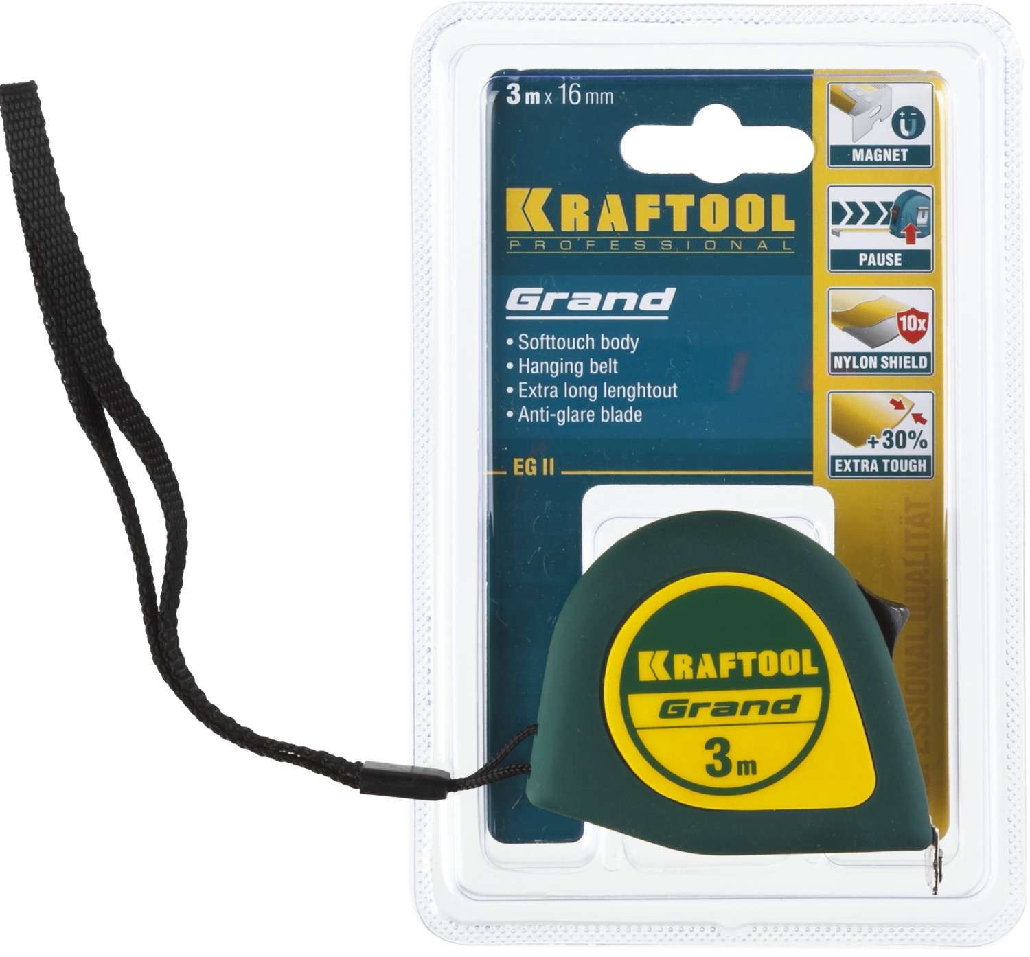 KRAFTOOL Grand, 3 м х 16 мм, рулетка (34022-03-16) — фото 4