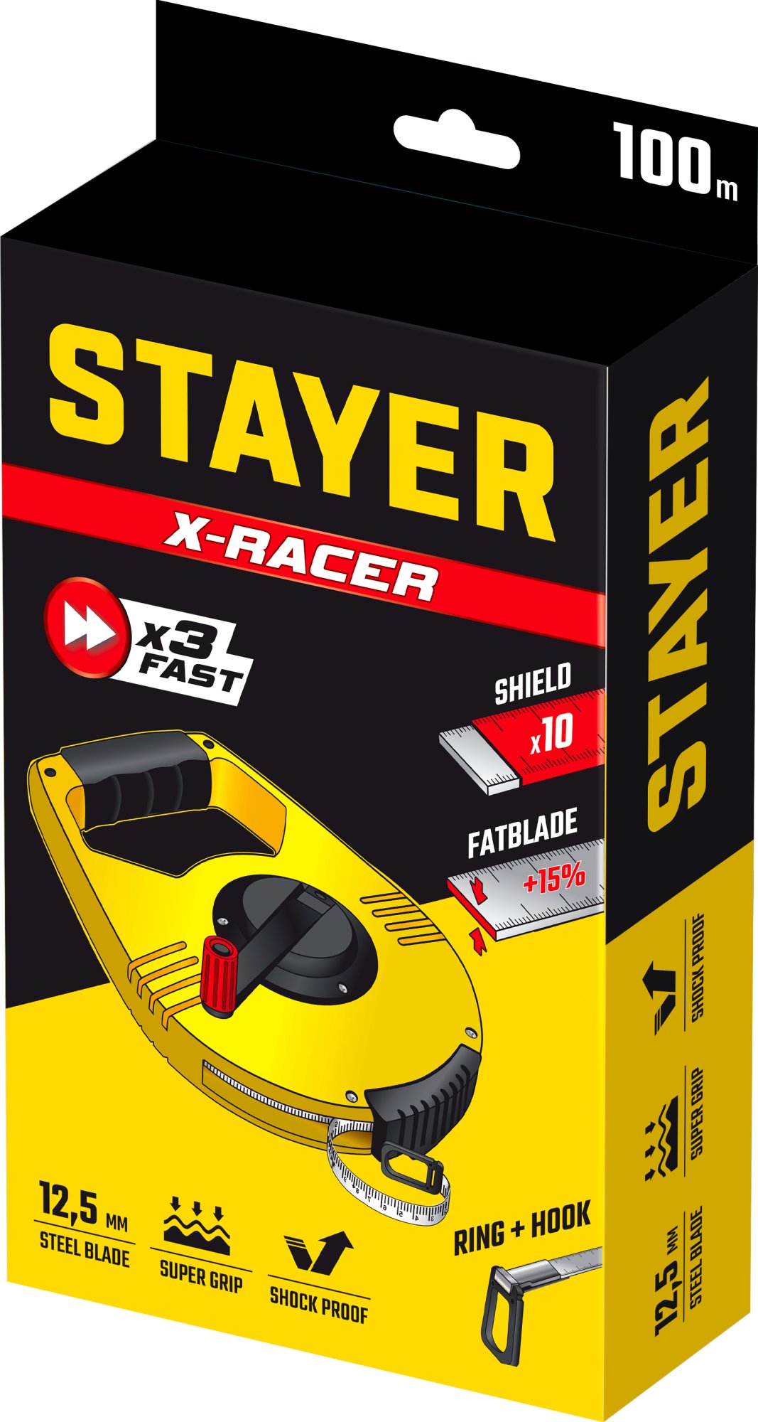 STAYER RACER 100 м геодезическая стальная мерная лента (34186-100) — фото 7