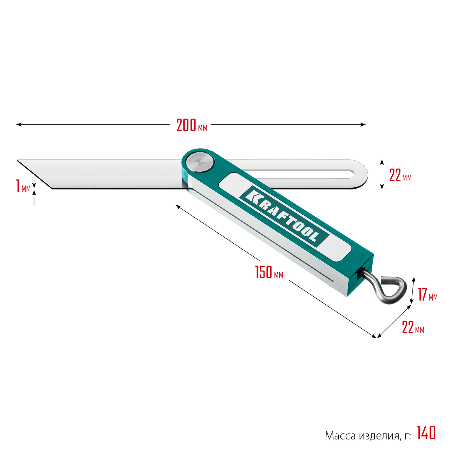 KRAFTOOL Super-BEVEL, 200 мм, профессиональная малка-угломер (34372) — фото 13