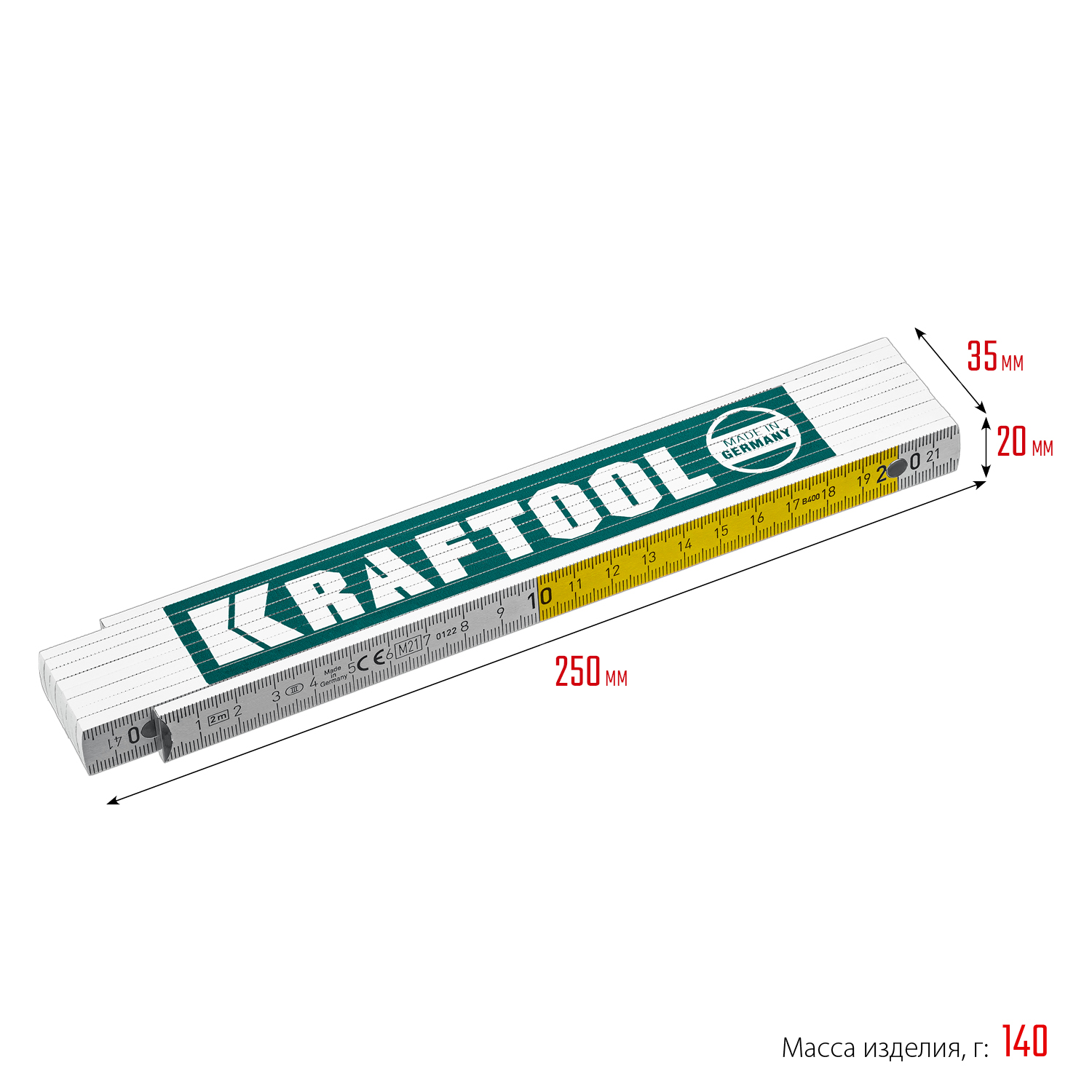 KRAFTOOL PRO-90, 2 м, профессиональный складной деревянный метр (34726) — фото 16