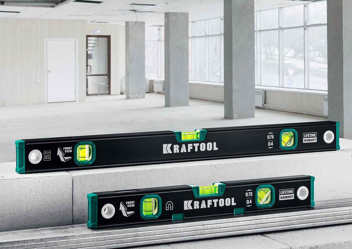 KRAFTOOL 1000 мм, усиленный профиль, с зеркальным глазком, магнитный уровень (34785-100) — фото 8