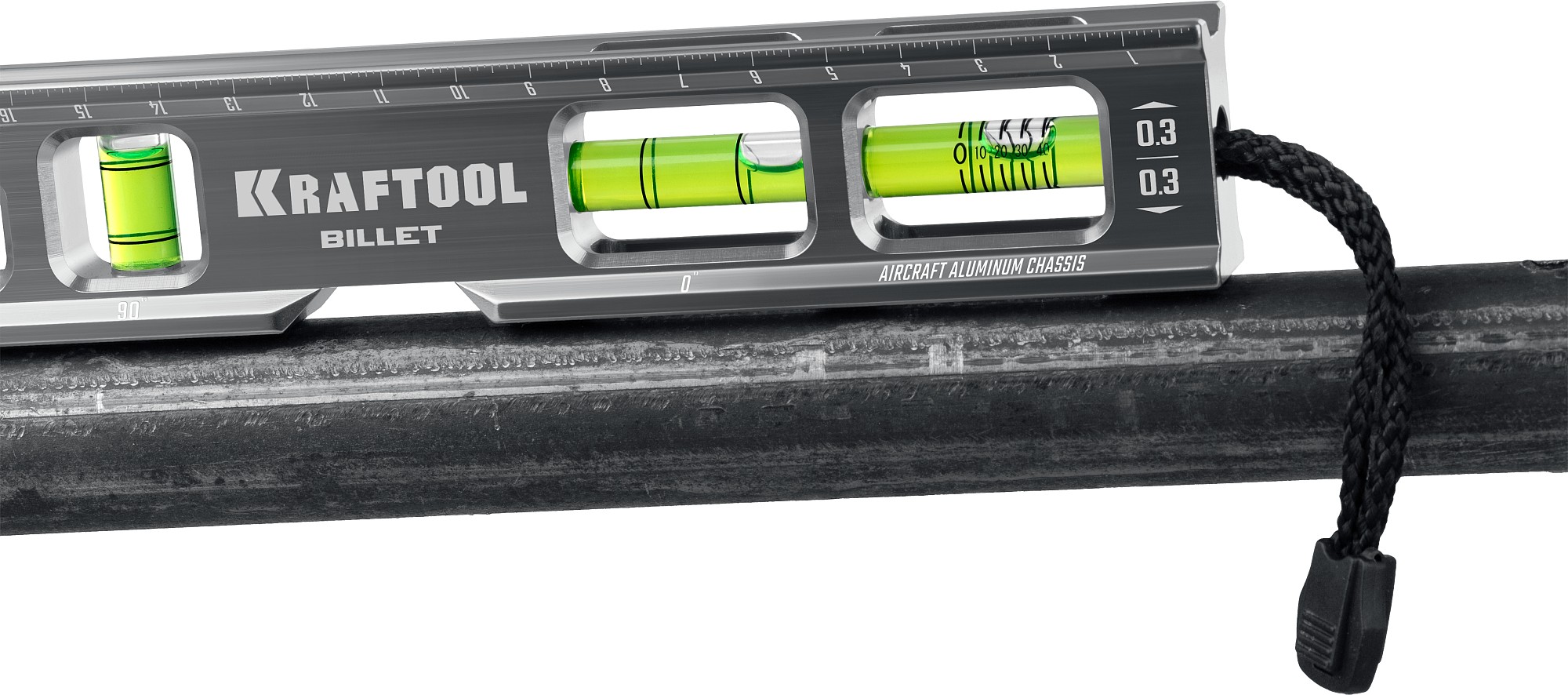 KRAFTOOL BILLET-20, 8 в 1, 200 мм, точность 0.3 мм/м, 4 глазка, брусковый магнитный уровень (34790) — фото 6
