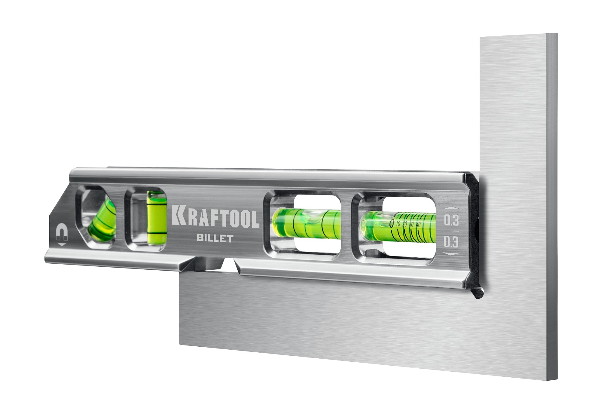 KRAFTOOL BILLET-20, 8 в 1, 200 мм, точность 0.3 мм/м, 4 глазка, брусковый магнитный уровень (34790) — фото 9