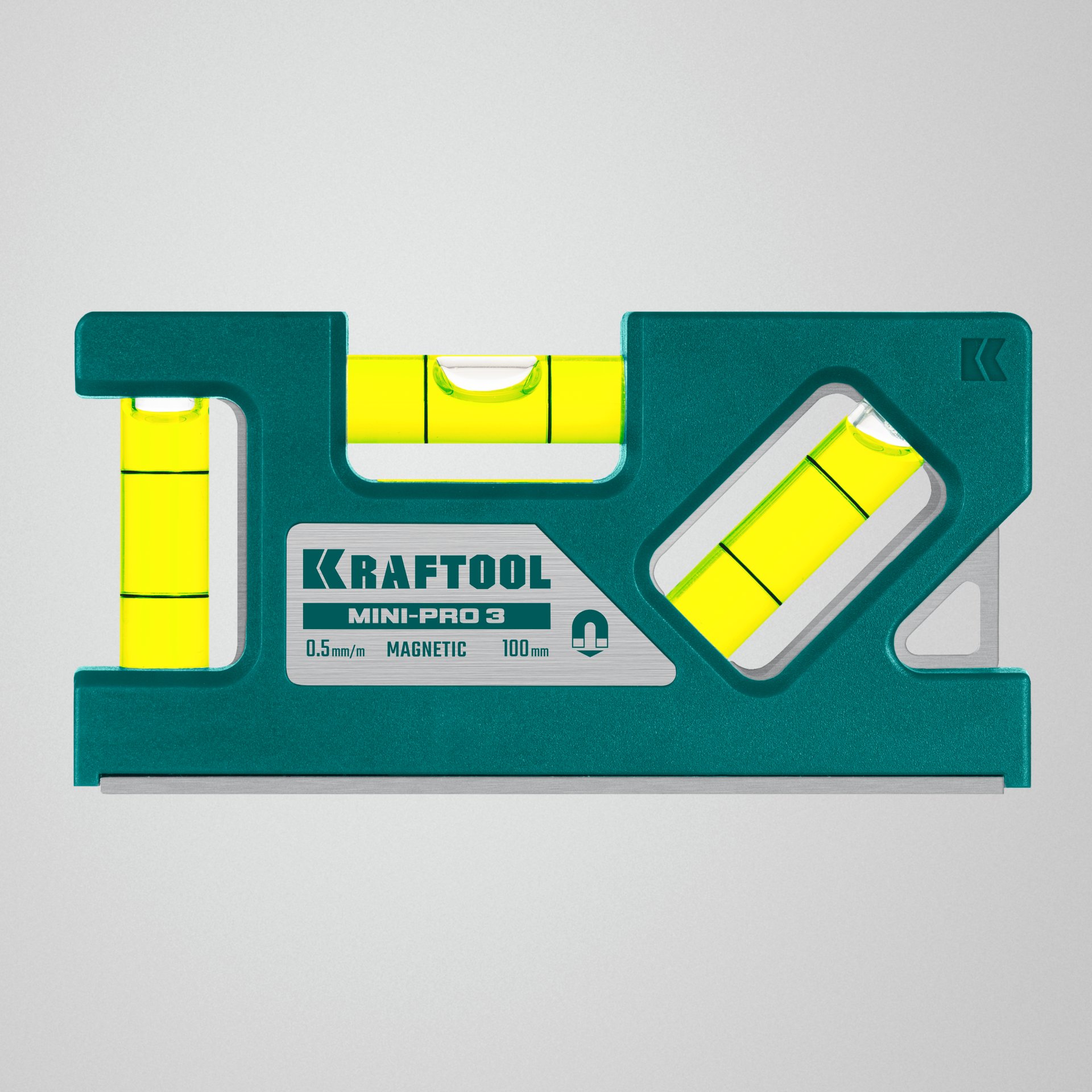 KRAFTOOL Mini-Pro 3, 100 мм, магнитный компактный уровень (34861-010) — фото 3
