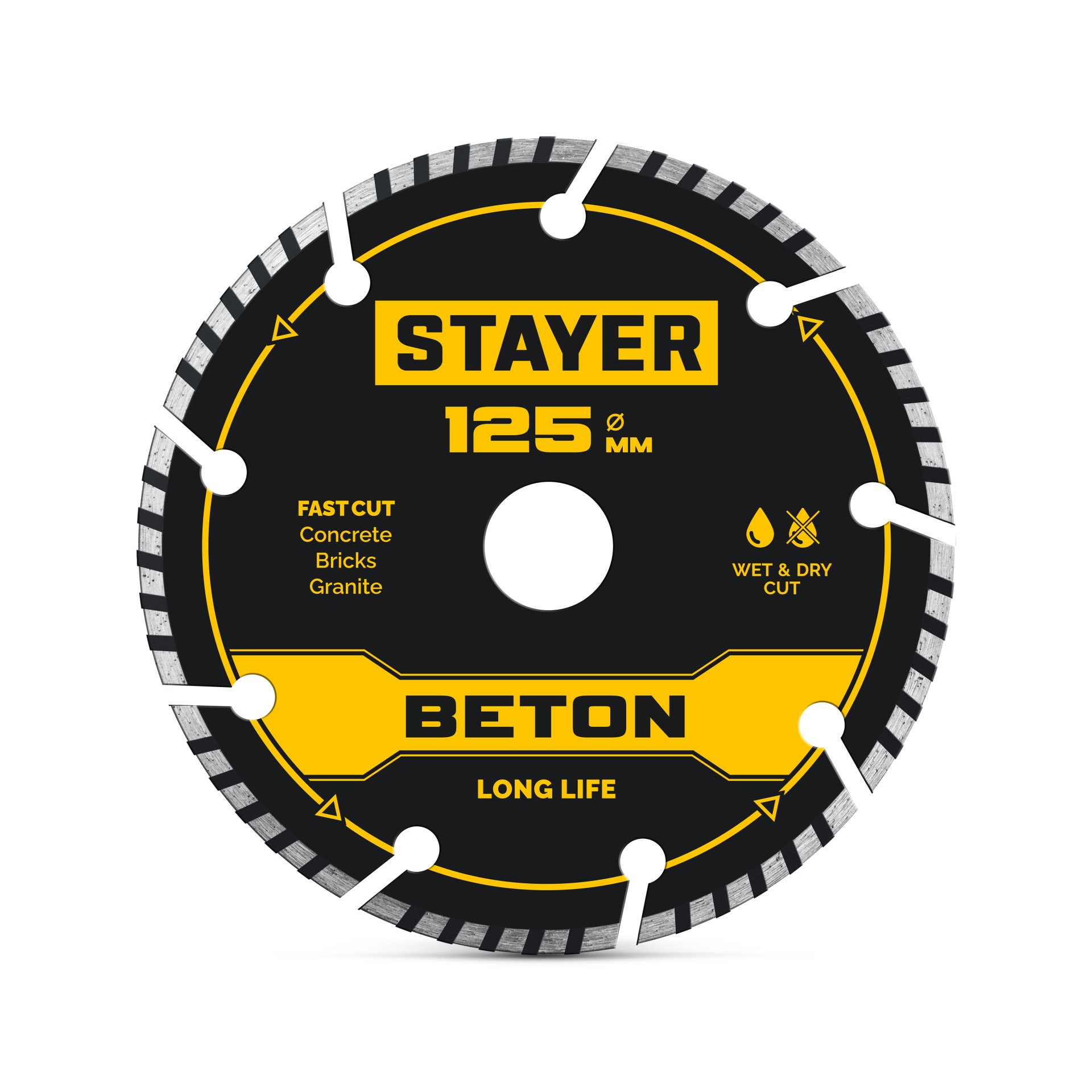 STAYER BETON 125 мм (22.2 х 7 х 2.0 мм), сегментный алмазный диск (3660-125)