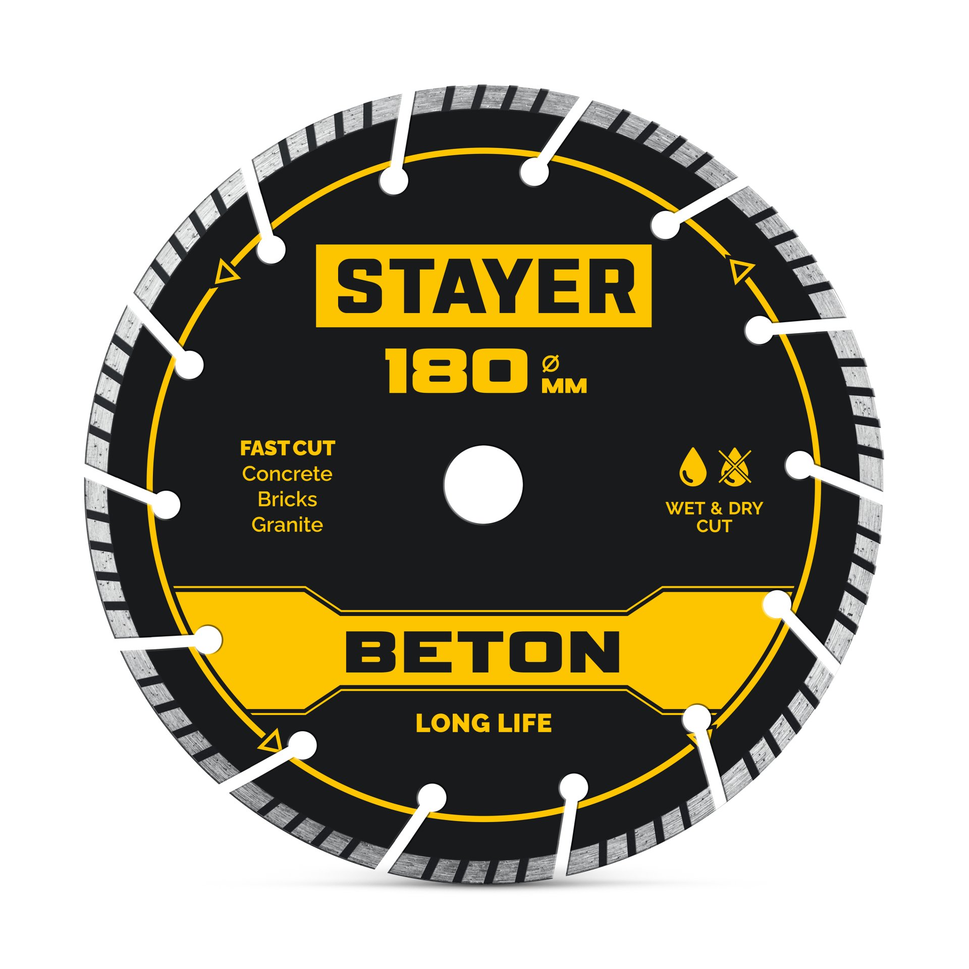 STAYER BETON 180 мм (22.2 х 7 х 2.6 мм), сегментный алмазный диск (3660-180)