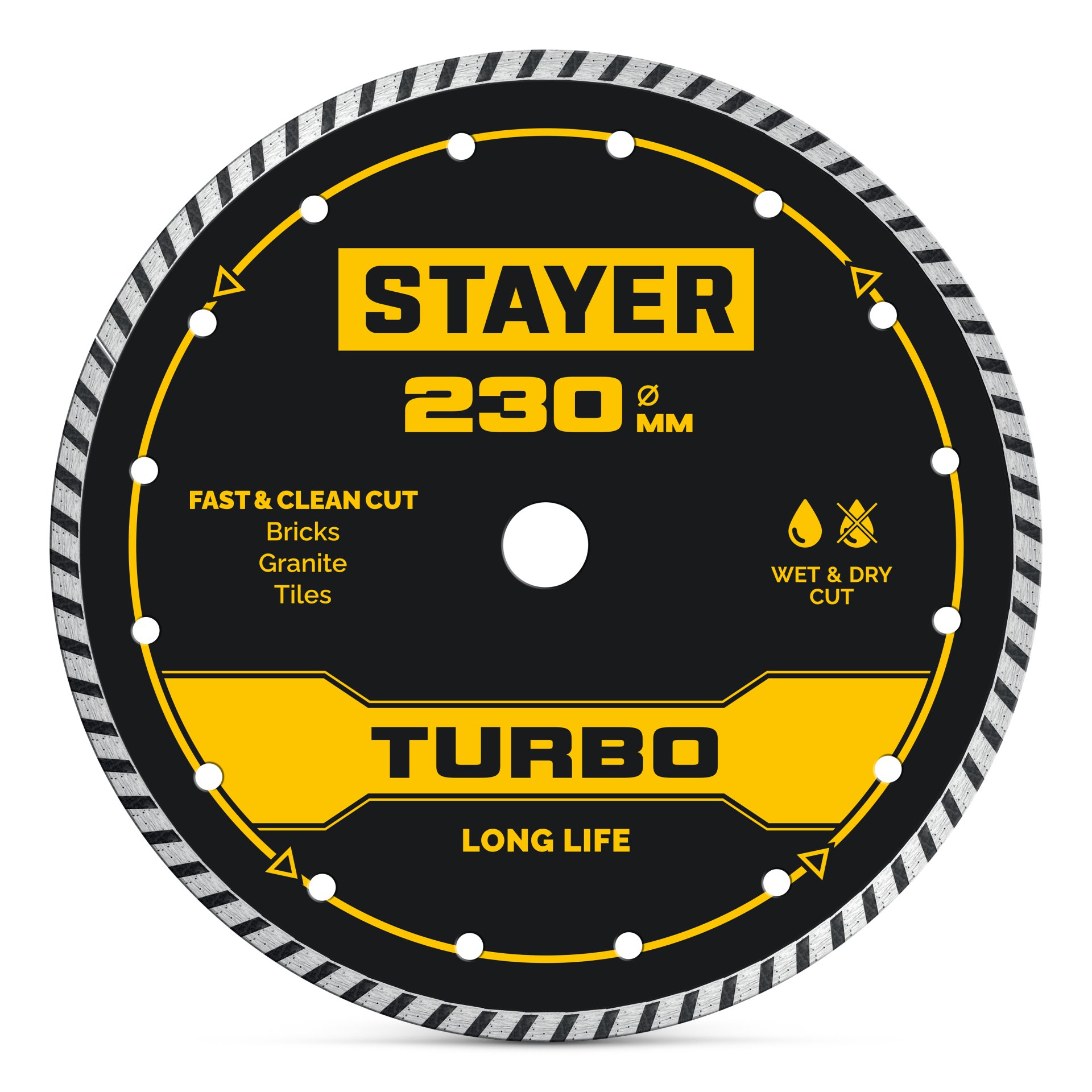STAYER TURBO 230 мм (22.2 х 7 х 2.8 мм), сегментированный алмазный диск (3662-230)