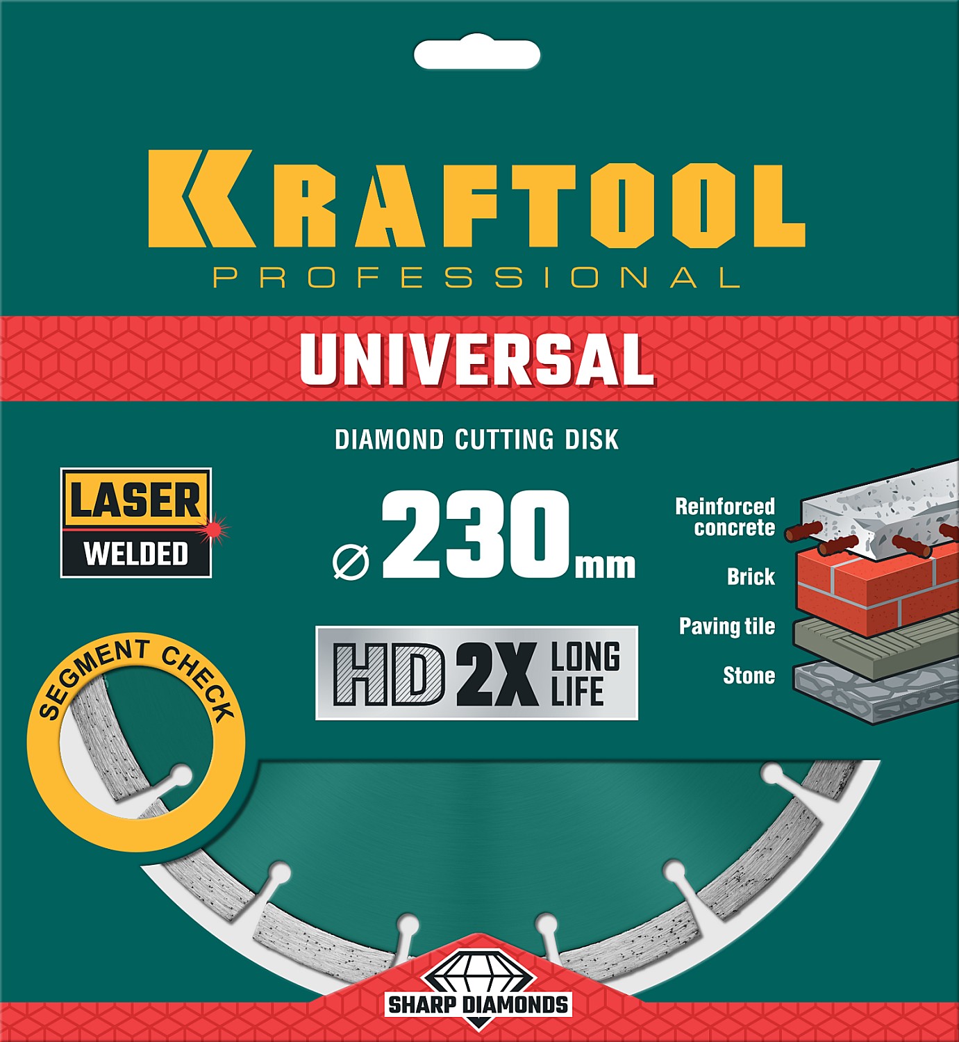 KRAFTOOL LASER-UNIVERSAL 230 мм (22.2 мм, 10х2.8мм), алмазный диск (36680-230) — фото 4