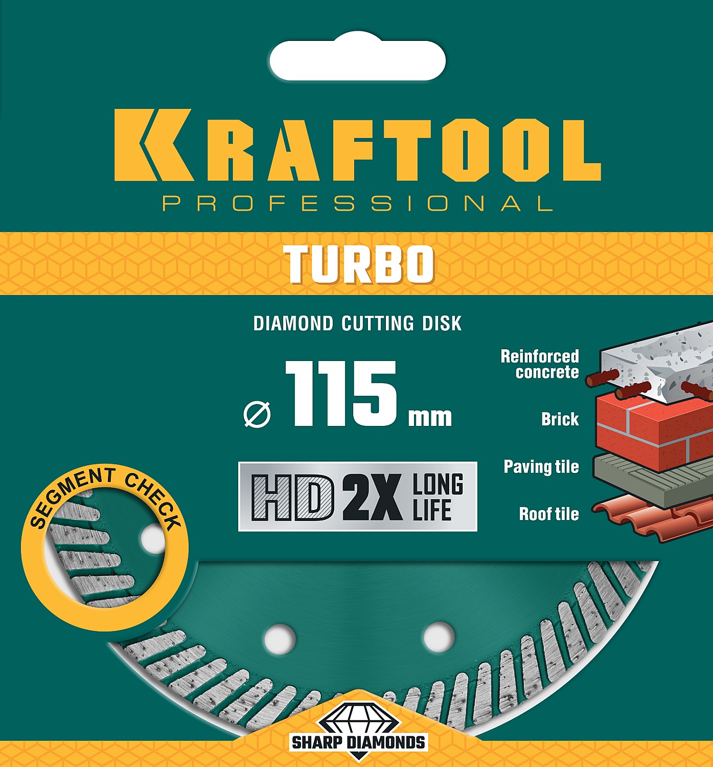 KRAFTOOL Turbo, 115 мм, (22.2 мм, 10 х 2.2 мм), сегментированный алмазный диск (36682-115) — фото 4