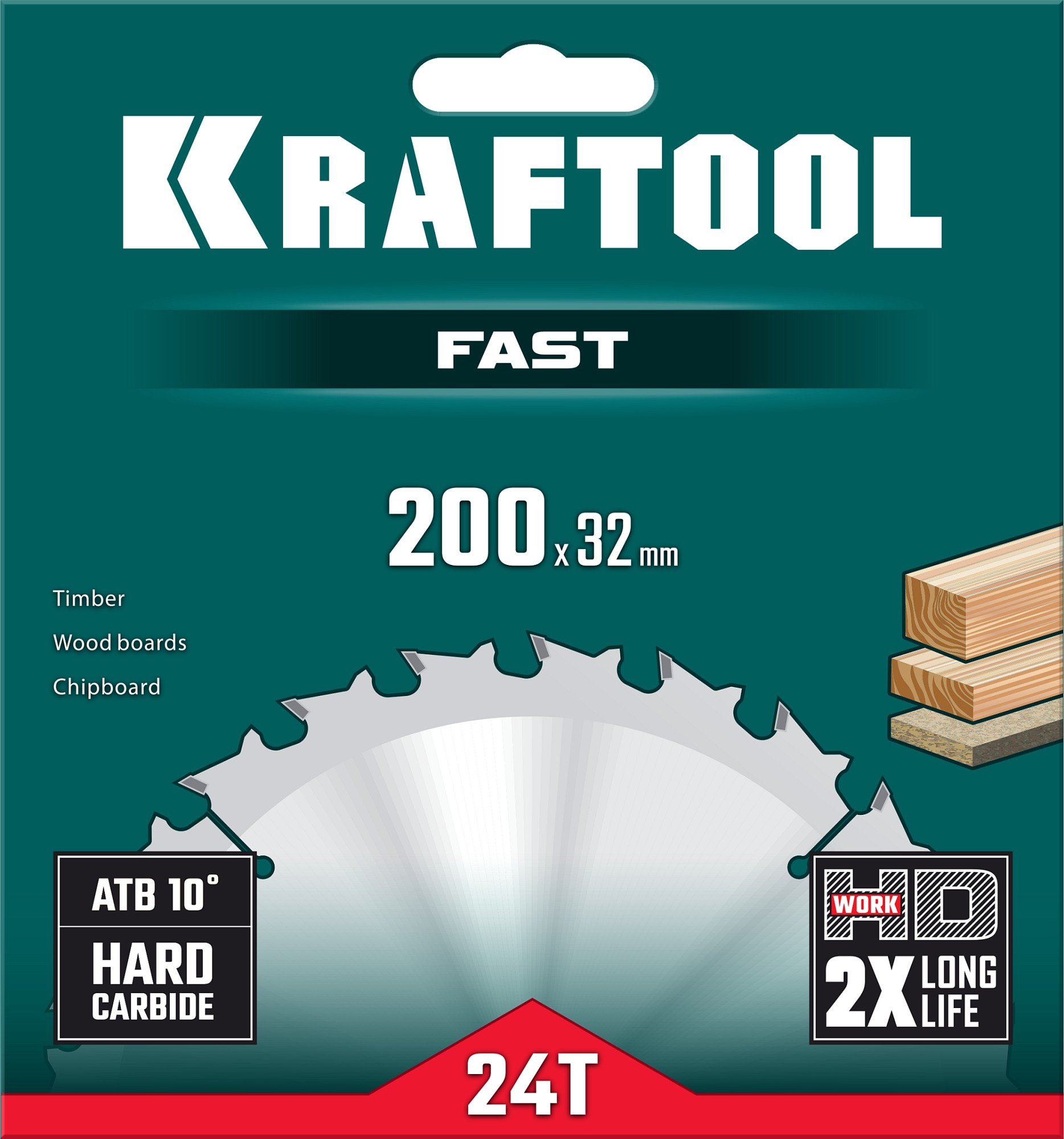 KRAFTOOL Fast, 200 х 32 мм, 24Т, пильный диск по дереву (36950-200-32) — фото 5