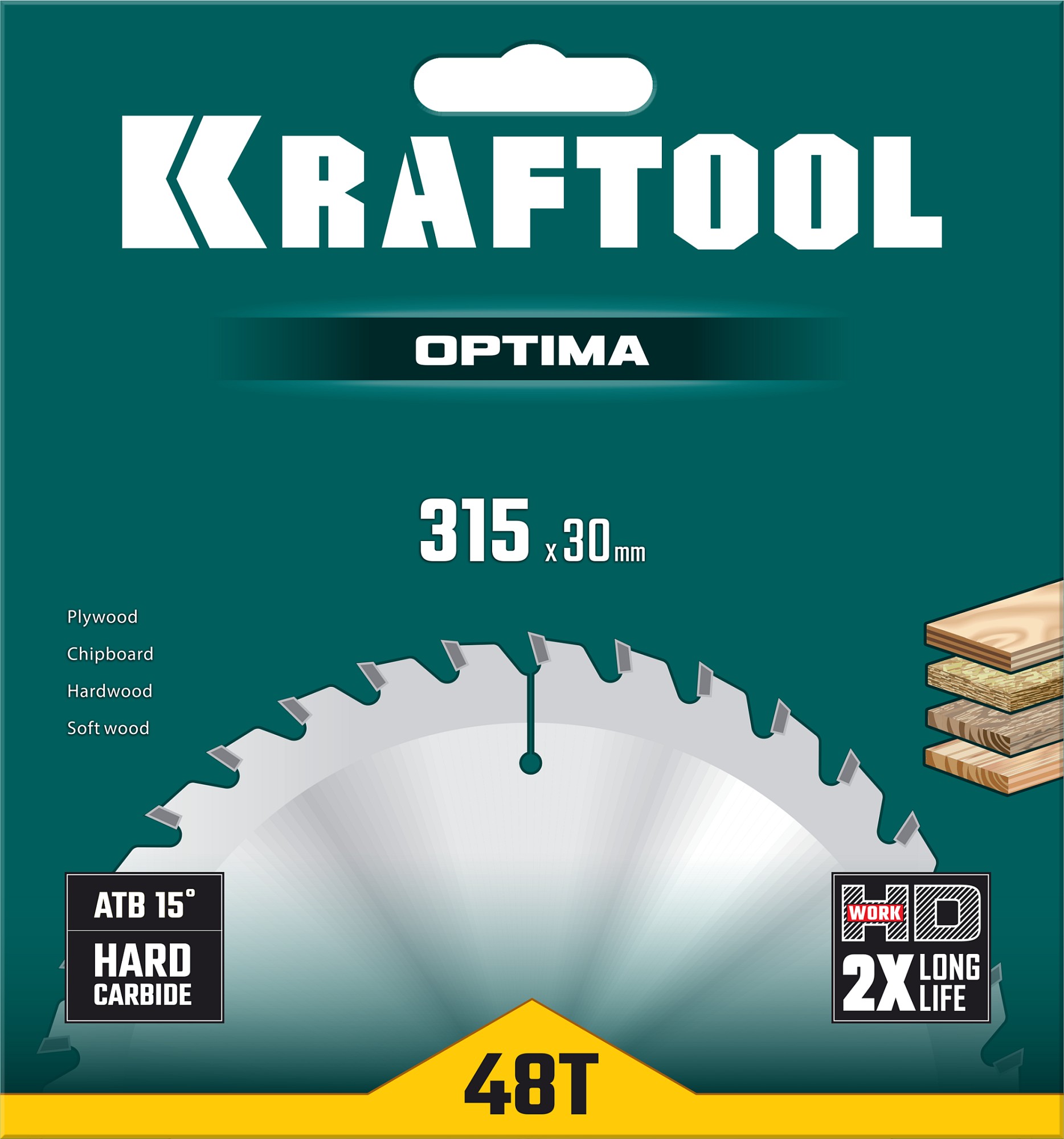 KRAFTOOL Optima, 315 х 30 мм, 48Т, пильный диск по дереву (36951-315-30) — фото 5