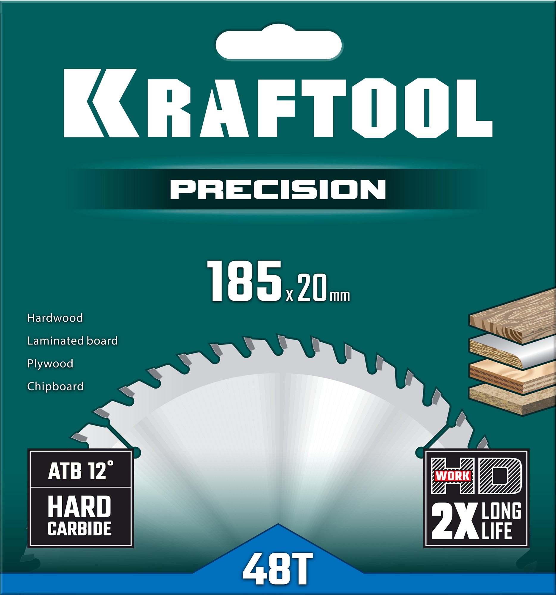 KRAFTOOL Precision, 185 x 20 мм, 48Т, пильный диск по дереву (36952-185-20) — фото 5
