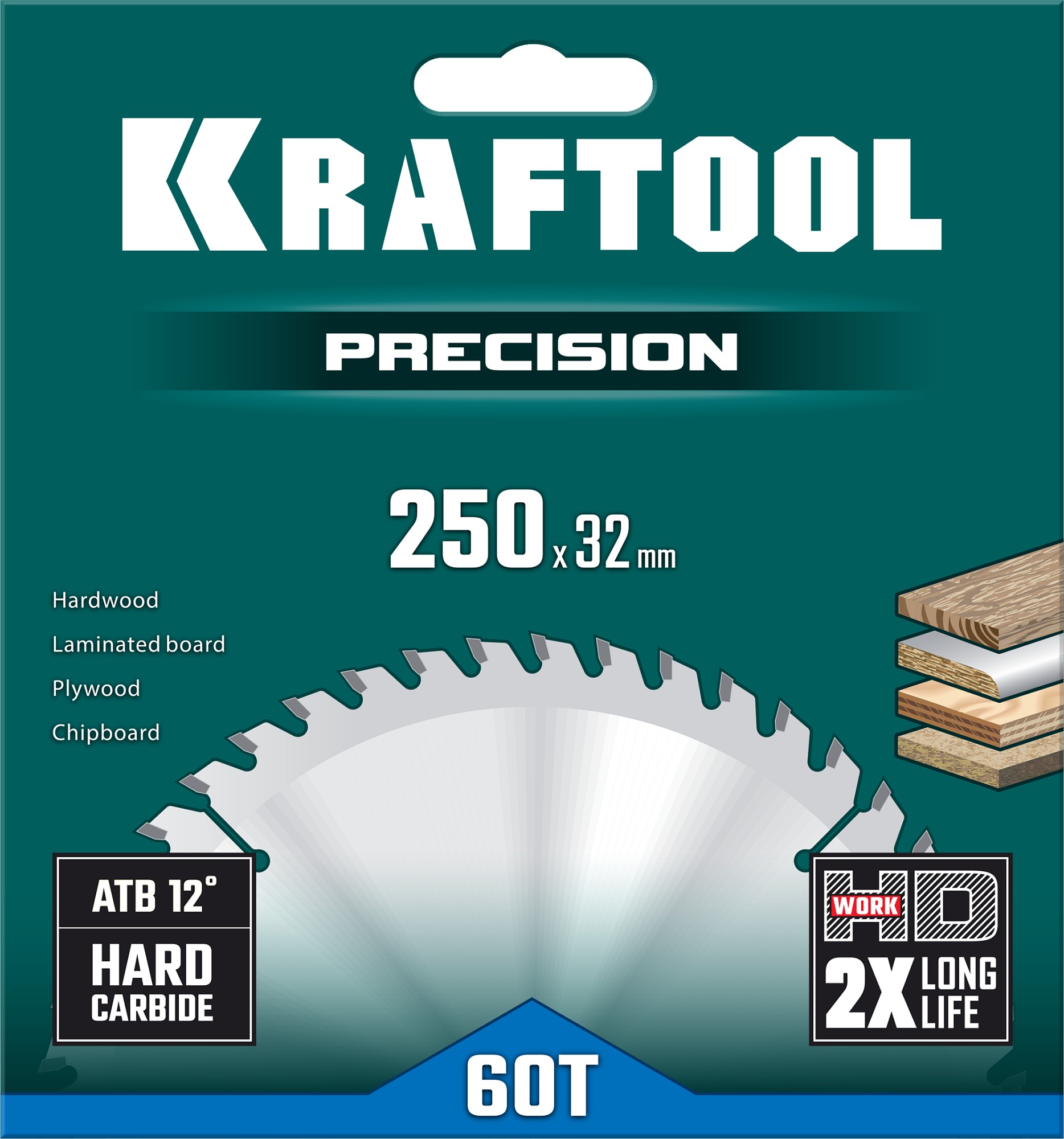 KRAFTOOL Precision, 250 х 32 мм, 60Т, пильный диск по дереву (36952-250-32) — фото 5