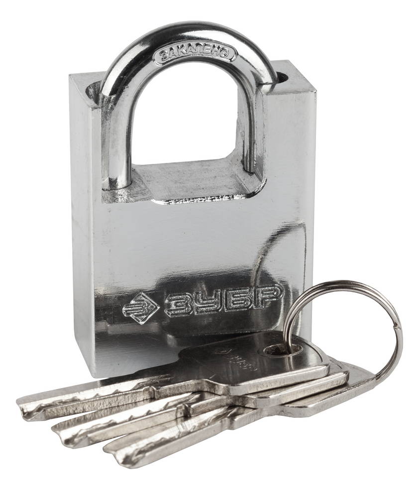 ЗУБР 40 мм, закаленная дужка с дополнительной защитой, навесной замок (37223-40)