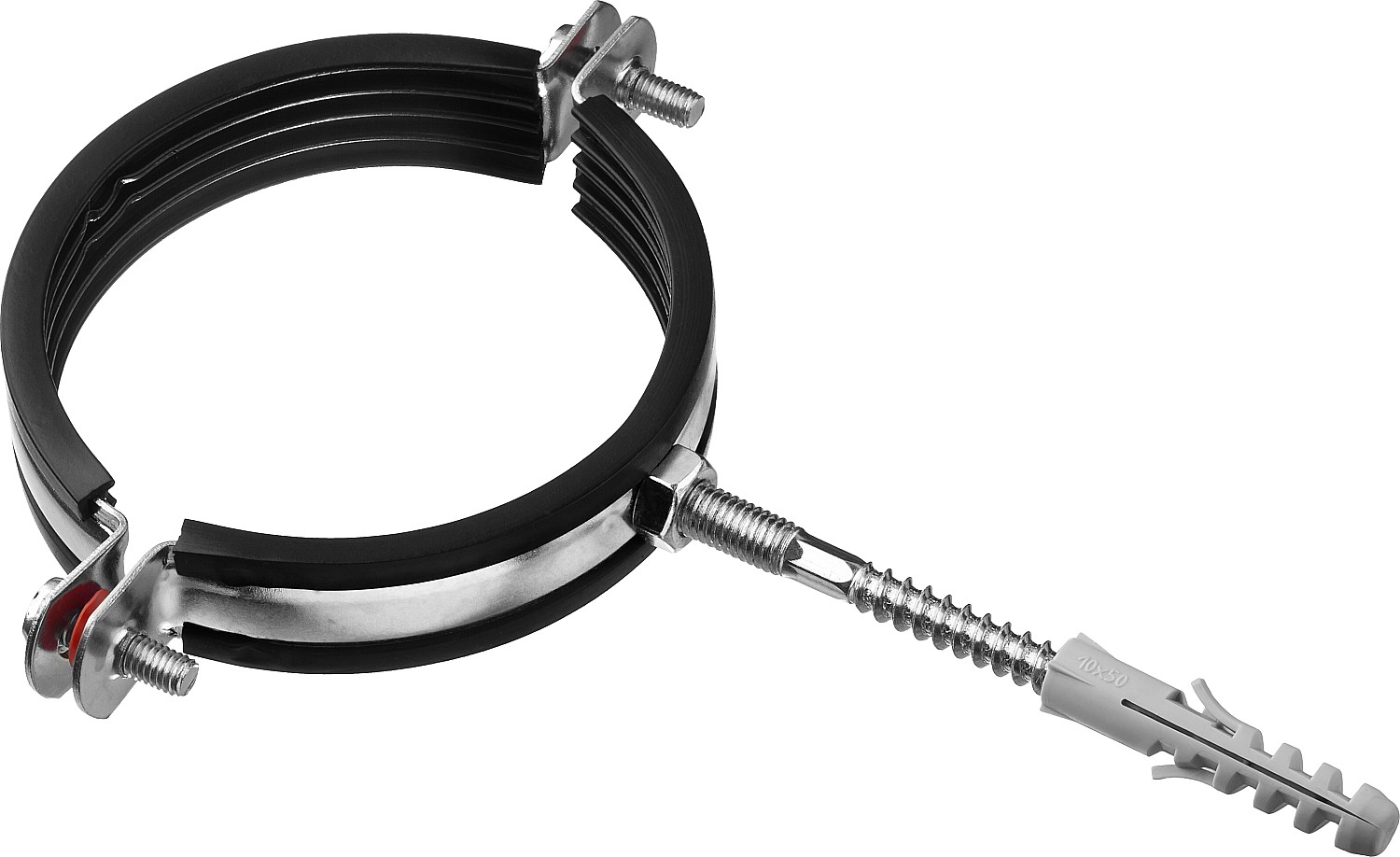 ЗУБР 3″, цинк, 1 шт, трубный хомут с сантехнической шпилькой и дюбелем (37866-87-94)