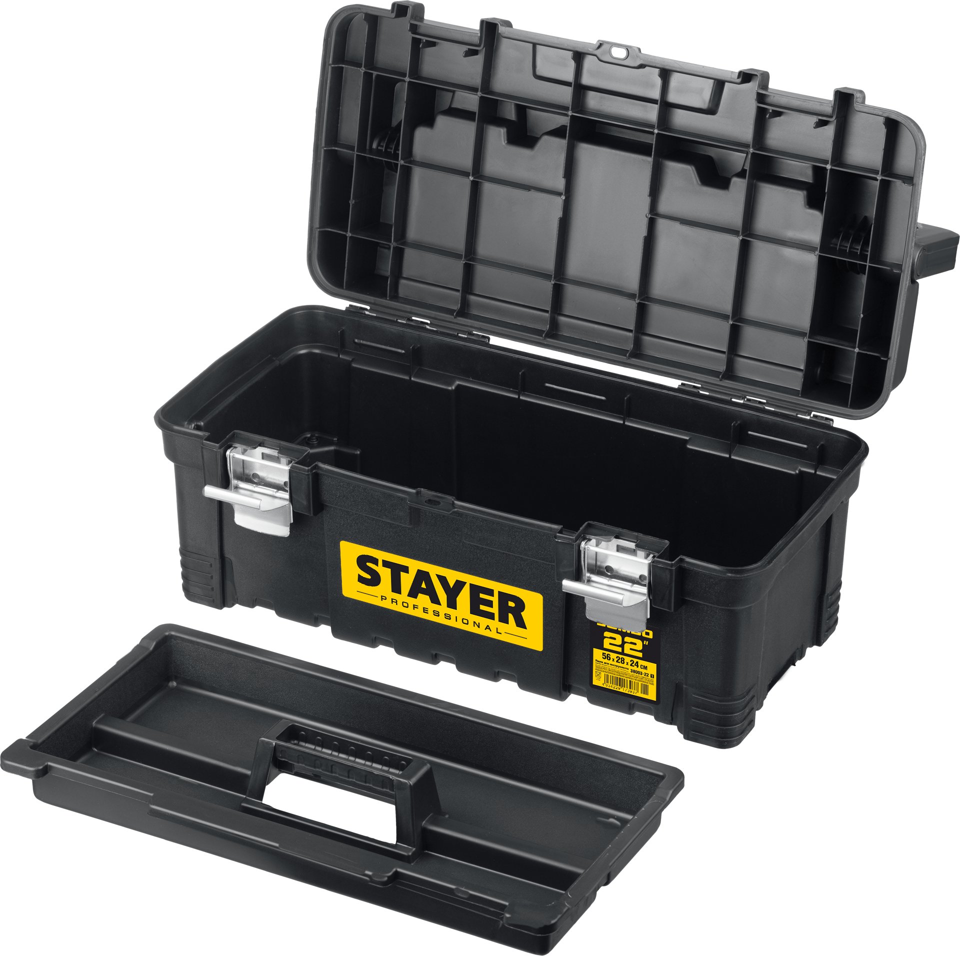 STAYER PROWide-22, 557 x 283 x 245 мм, (22″), пластиковый ящик для инструментов, Professional (38003-22) — фото 3