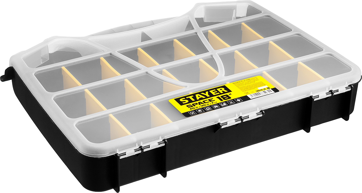 STAYER SPACE-18, 455 х 355 х 70 мм, (18″), пластиковый органайзер с 21 ячейкой (38038-18) — фото 4