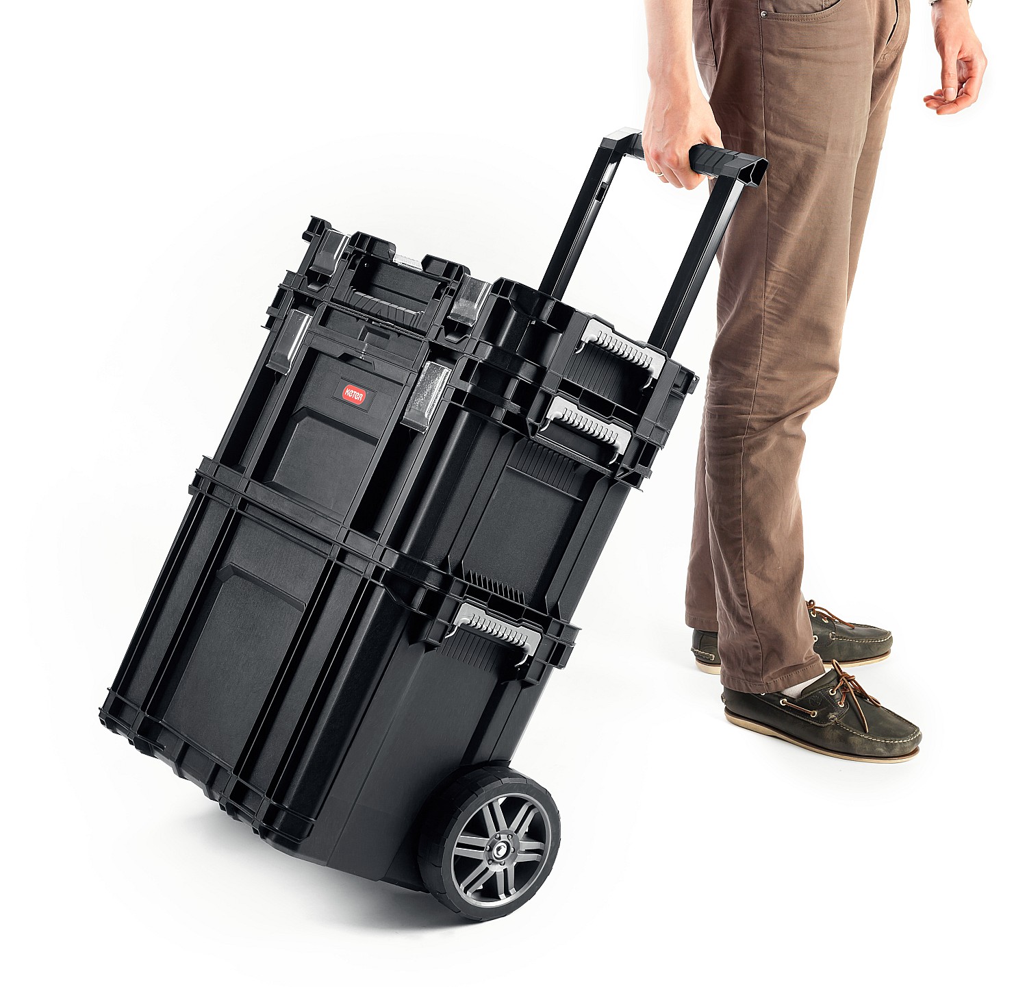 KETER SMART ROLLING, 564 х 373 х 700 мм, (22″), набор пластиковый ящик-тележка + ящик для инструментов + ящик органайзер (38390-22) — фото 18