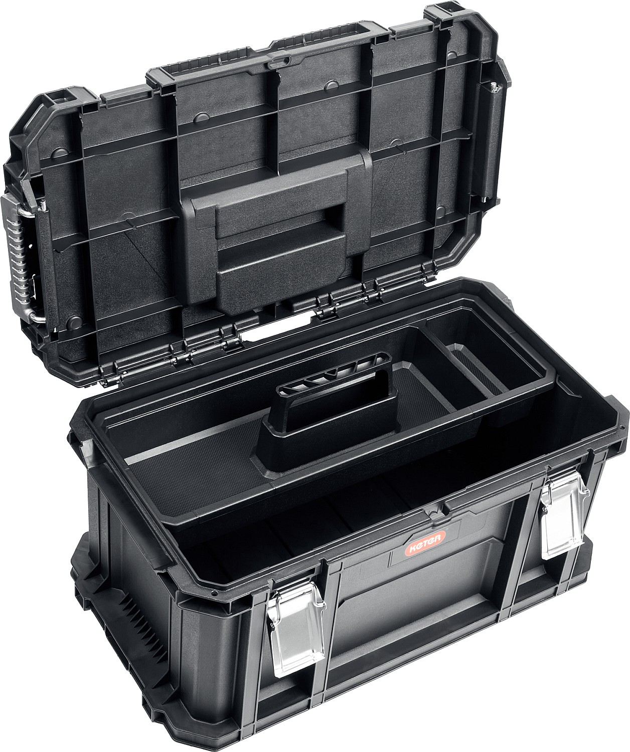 KETER SMART ROLLING, 564 х 373 х 700 мм, (22″), набор пластиковый ящик-тележка + ящик для инструментов + ящик органайзер (38390-22) — фото 5