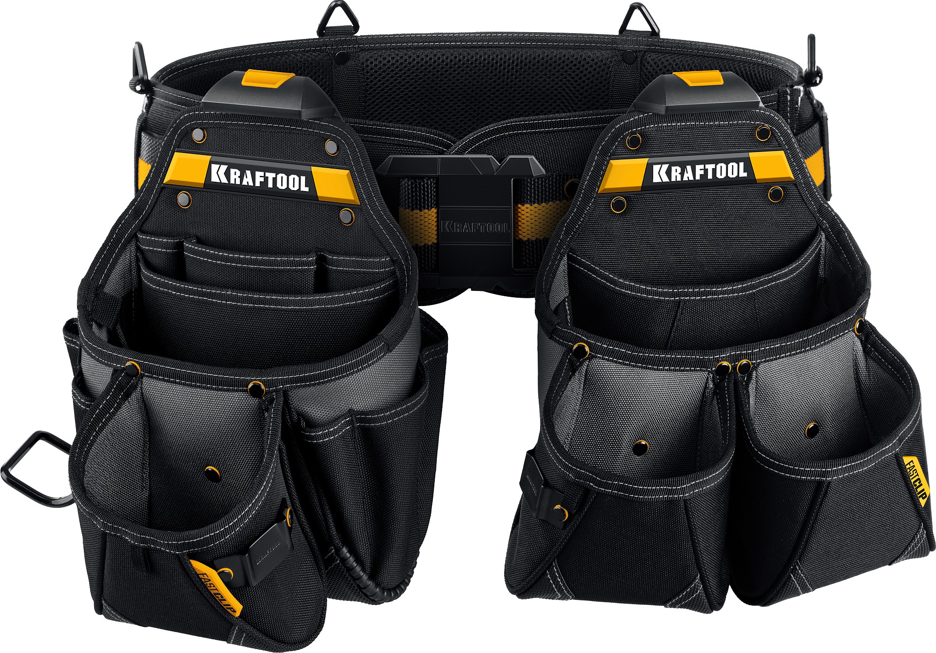 KRAFTOOL KBS-3L пояс монтажника, в комплекте: пояс монтажника и 2 большие сумки (38761)
