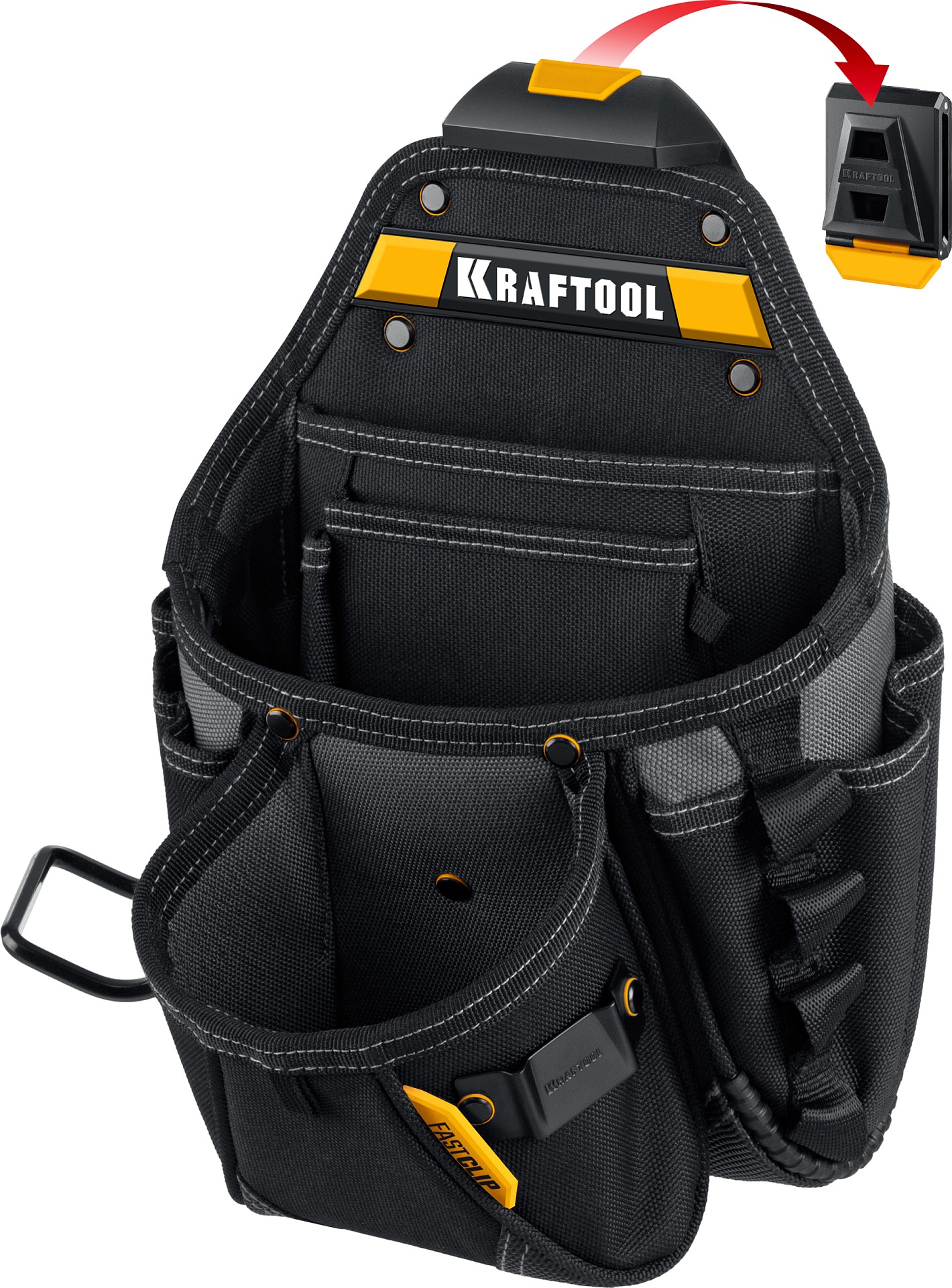 KRAFTOOL KP-27 поясная сумка с быстросъёмным креплением FastClip, 350 х 260 мм (38773)