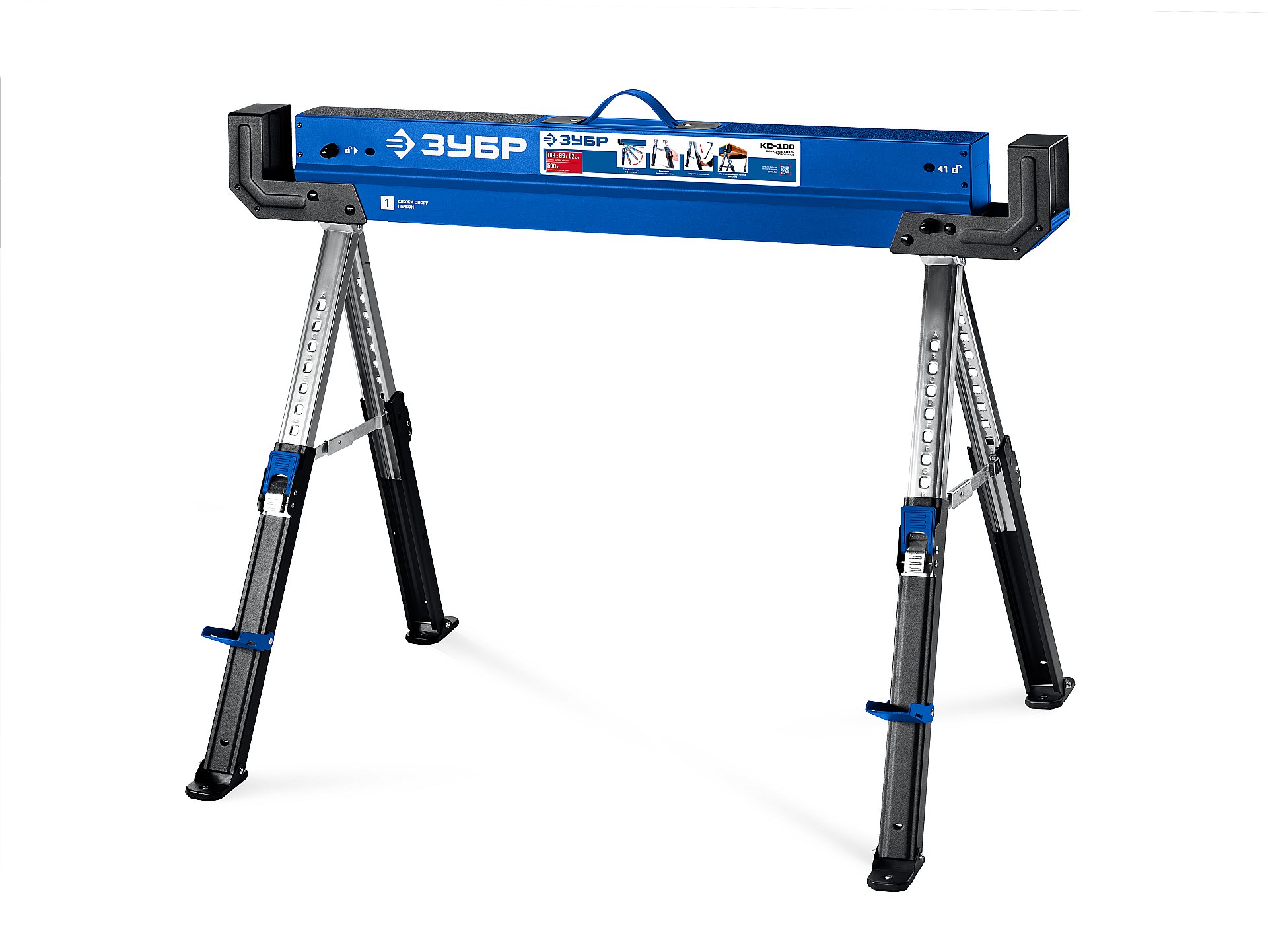 ЗУБР КС-100, 1085х690х(618-820) мм, строительные козлы усиленные, Профессионал (38791)