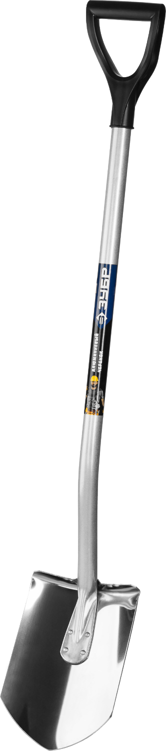 ЗУБР Артель-НС, 120 см, алюминиевый изогнутый черенок, штыковая лопата, полотно из нержавеющей стали, Профессионал (4-39407)
