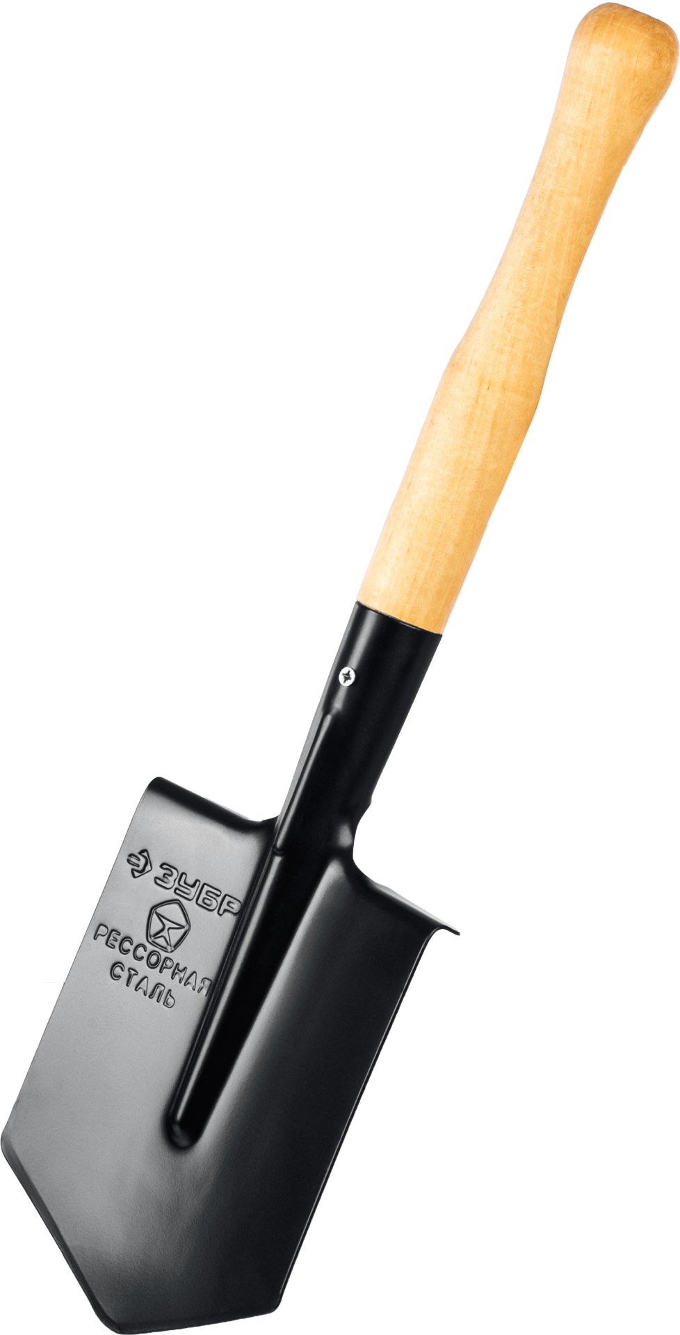 ЗУБР ПРОФИ-5С, 51 см, деревянный черенок, туристическая лопата, закаленное полотно из рессорной стали, Профессионал (39458)