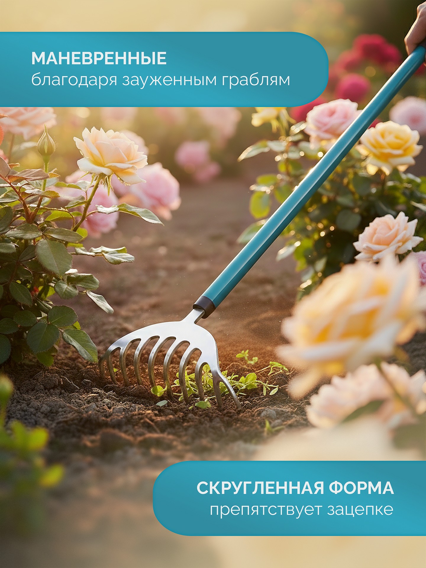 GRINDA SR-10 грабли цветочные, 250х70х1550 мм, 10 зубьев, алюминиевый черенок, PROLine (39483-10) — фото 5