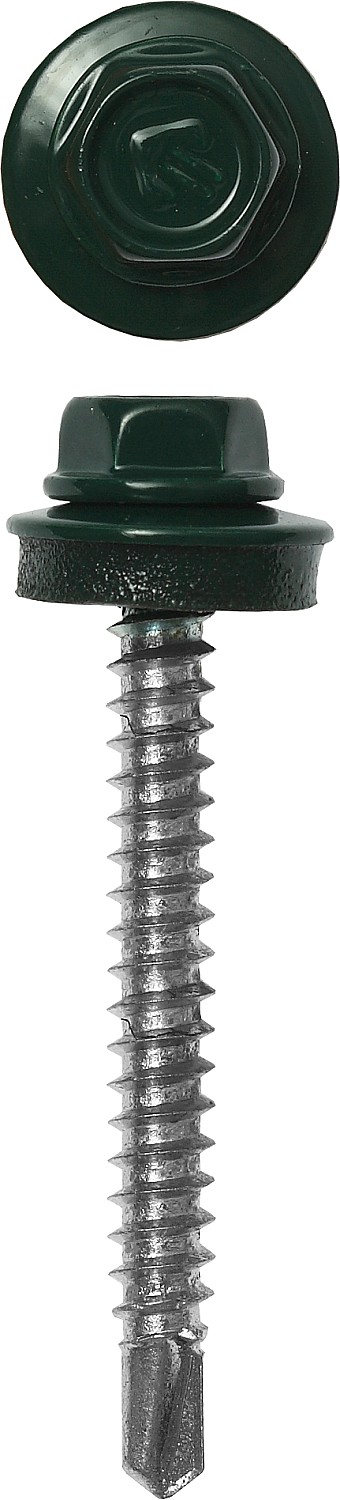 ЗУБР СКД 6005, 65 х 4.8 мм, зелёный насыщ., 180 шт (1,57 кг.), кровельный саморез (4-300315-48-065-6005)