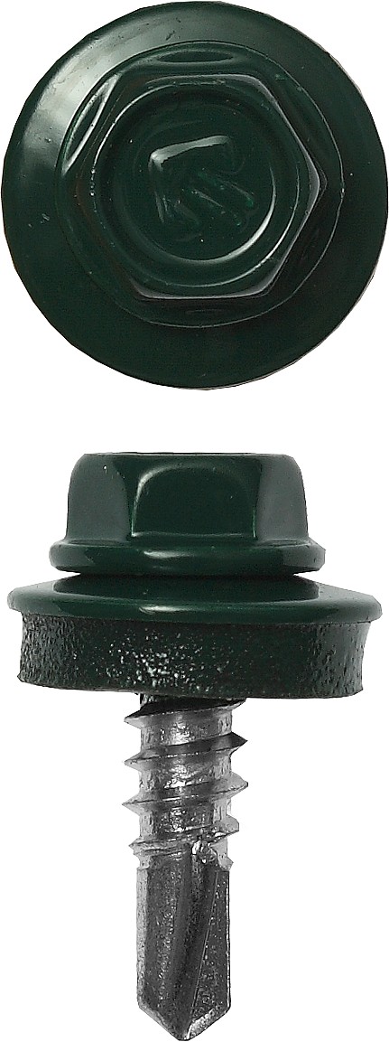 ЗУБР СКМ 6005, 25 х 5.5 мм, зелёный насыщ., 420 шт (2,36 кг.), кровельный саморез, Профессионал (4-300315-55-025-6005)