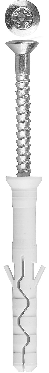 ЗУБР 8 х 80 мм, потайной бортик, 50 шт, нейлоновый дюбель-гвоздь, Профессионал (4-301375-08-080)