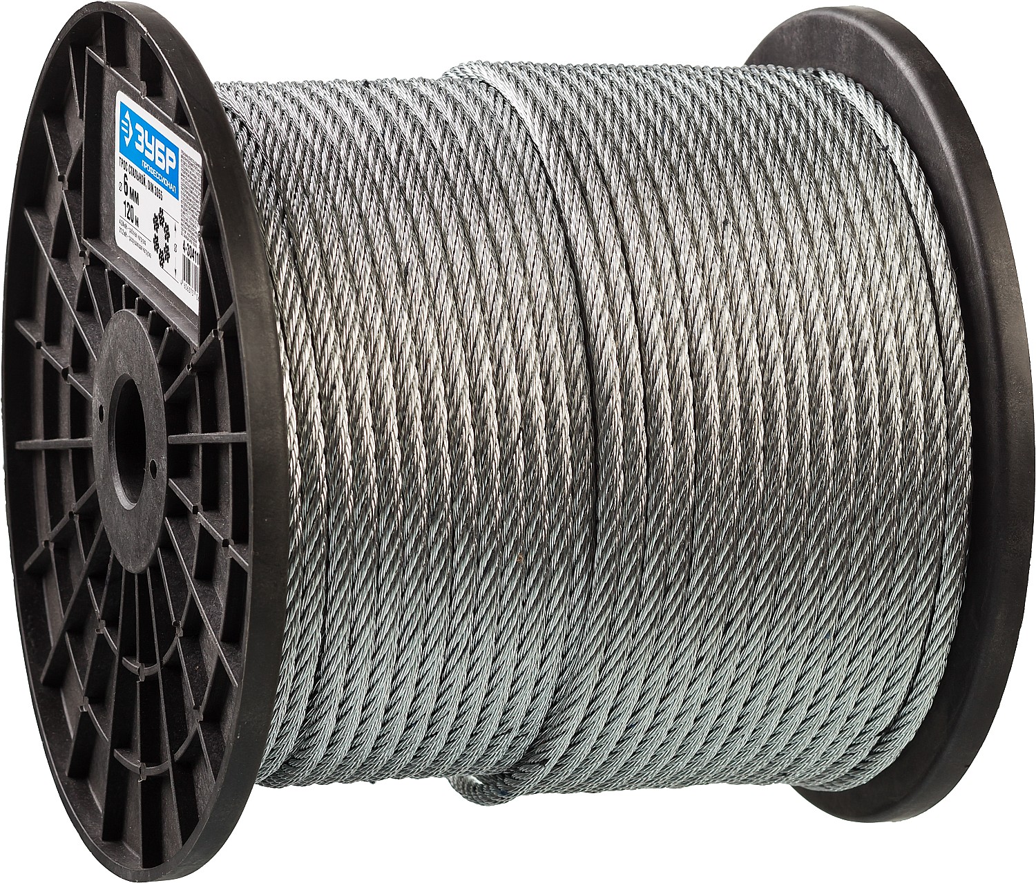 ЗУБР DIN 3055, свивка 6 x 7 + FC, 6 мм, L 120 м, стальной трос, Профессионал (4-304110-06)