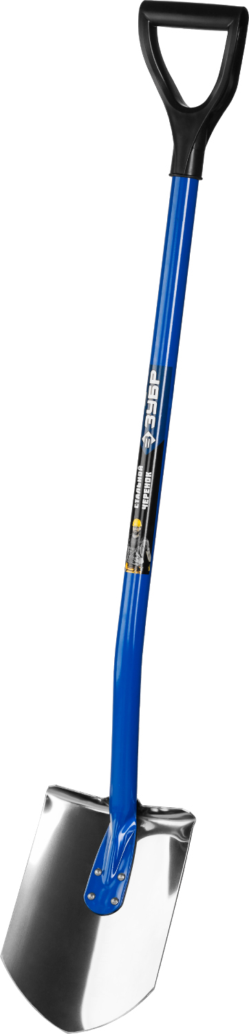 ЗУБР Артель-НС, 120 см, стальной изогнутый черенок, штыковая лопата, полотно из нержавеющей стали, Профессионал (4-39406)