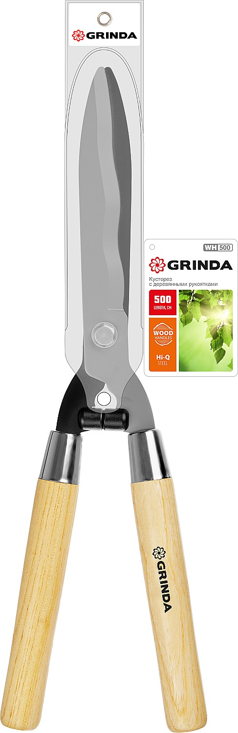 GRINDA WH500, длина 500 мм, закаленные лезвия, рукоятки из дерева высшего сорта, кусторез (40252) — фото 5