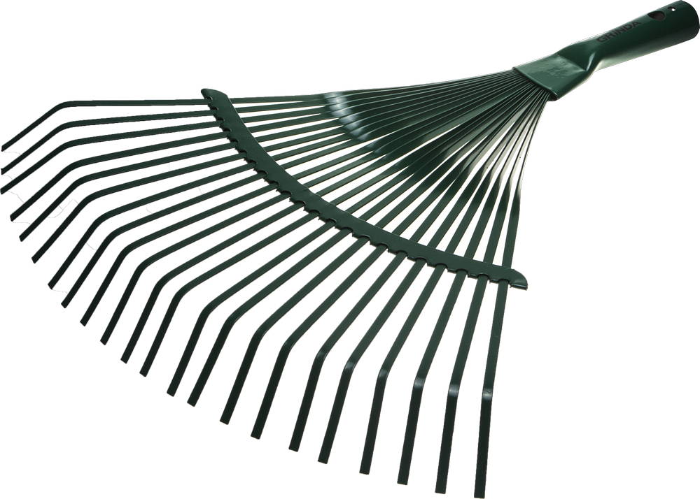 GRINDA GR-41, 22 плоских зубца, размеры 410 х 40 х 400 мм, стальная рабочая часть, без черенка, веерные грабли (421877)