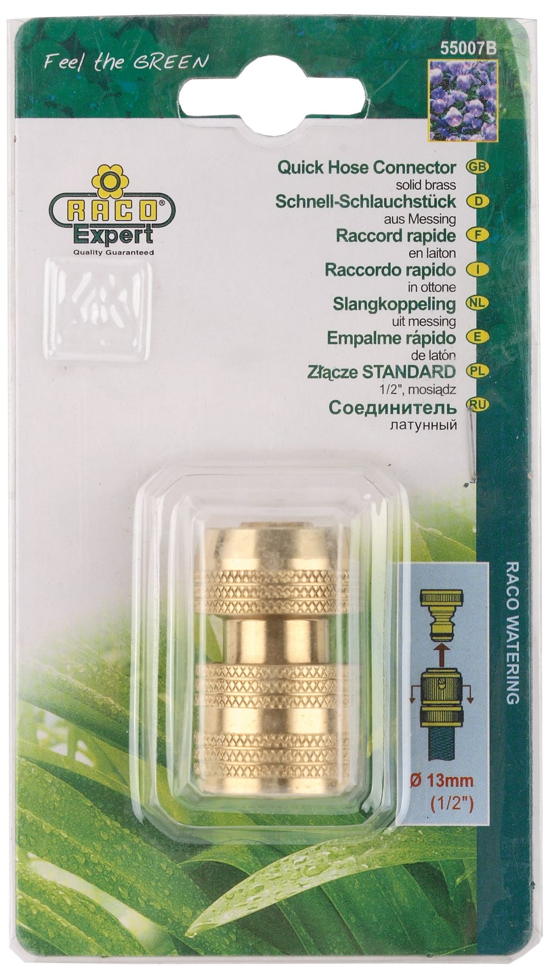 RACO PROFI, 1/2″, из латуни, для шланга, быстросъемный соединитель (4246-55007B) — фото 2