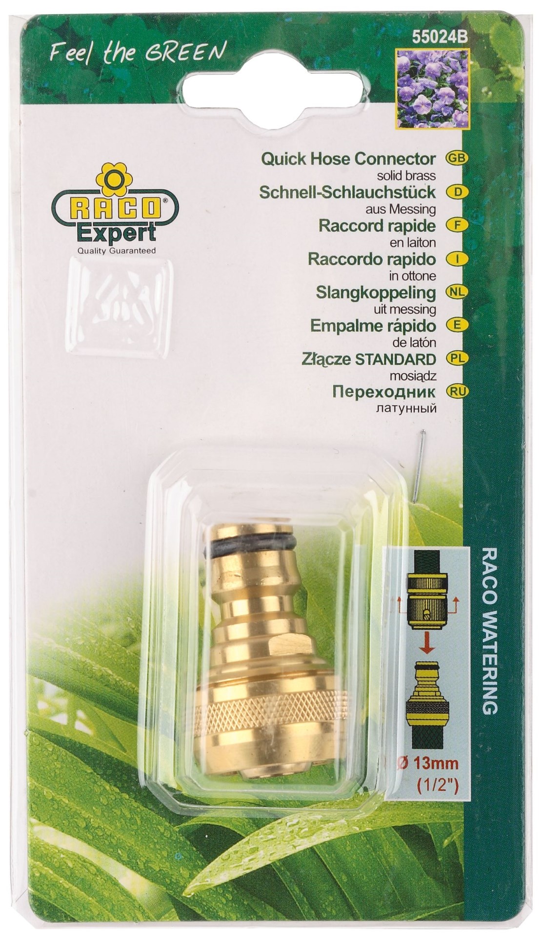 RACO PROFI, соединитель - шланг 1/2″, из латуни, штуцерный переходник (4246-55024B) — фото 2