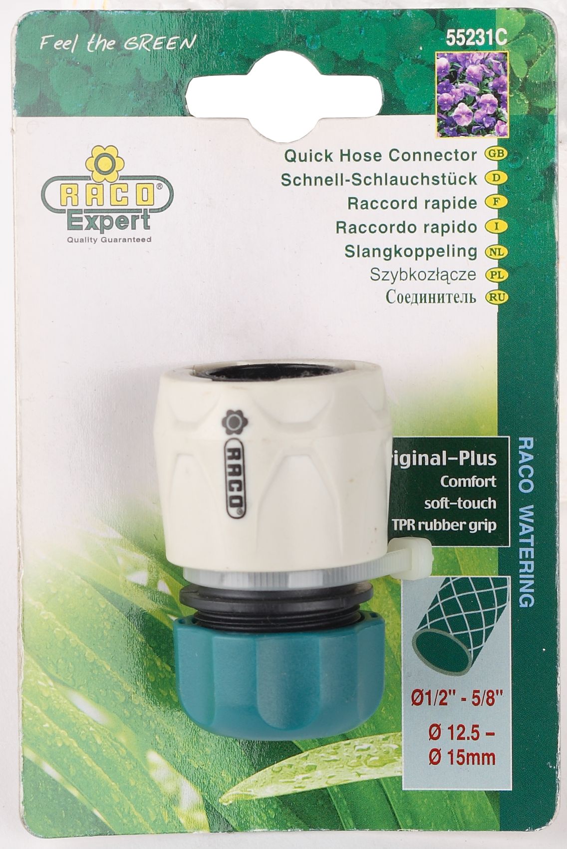 RACO COMFORT-PLUS, 1/2″, из ABS-пластика с TPR, для шланга, быстросъемный соединитель (4248-55231C) — фото 2