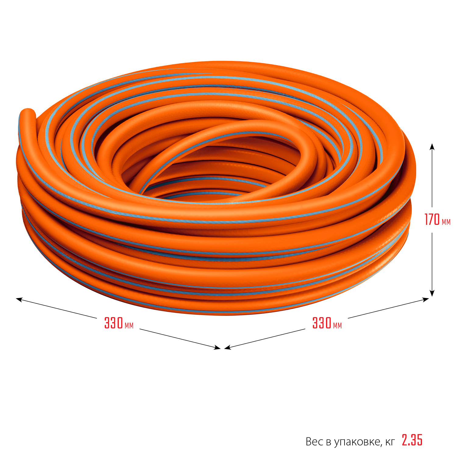 GRINDA FLEX 3, 3/4″, 15 м, 20 атм, из термоэластопласта, трёхслойный, армированный, гибкий, поливочный шланг, PROLine (429008-3/4-15) — фото 6