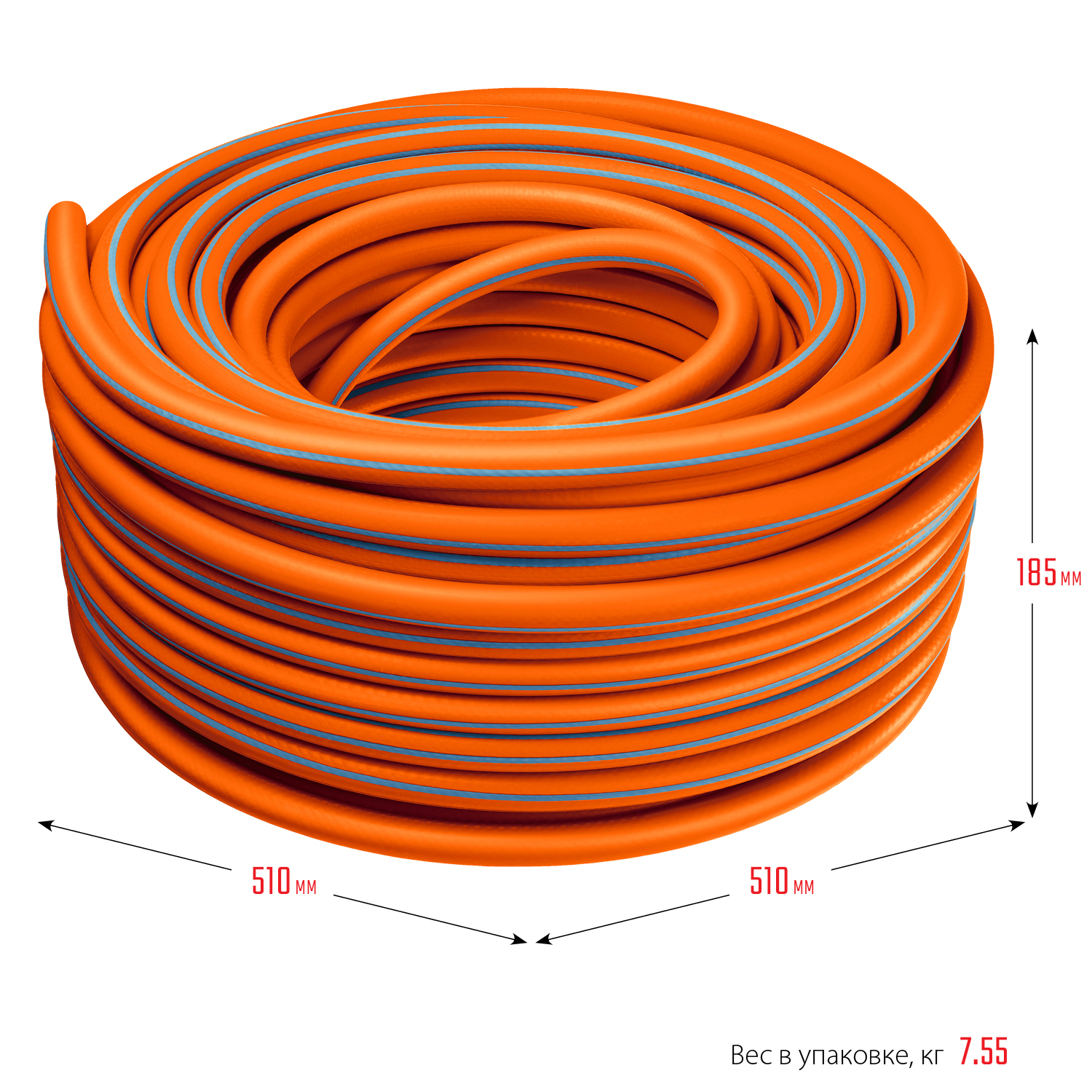 GRINDA FLEX 3, 3/4″, 50 м, 20 атм, из термоэластопласта, трёхслойный, армированный, гибкий, поливочный шланг, PROLine (429008-3/4-50) — фото 6