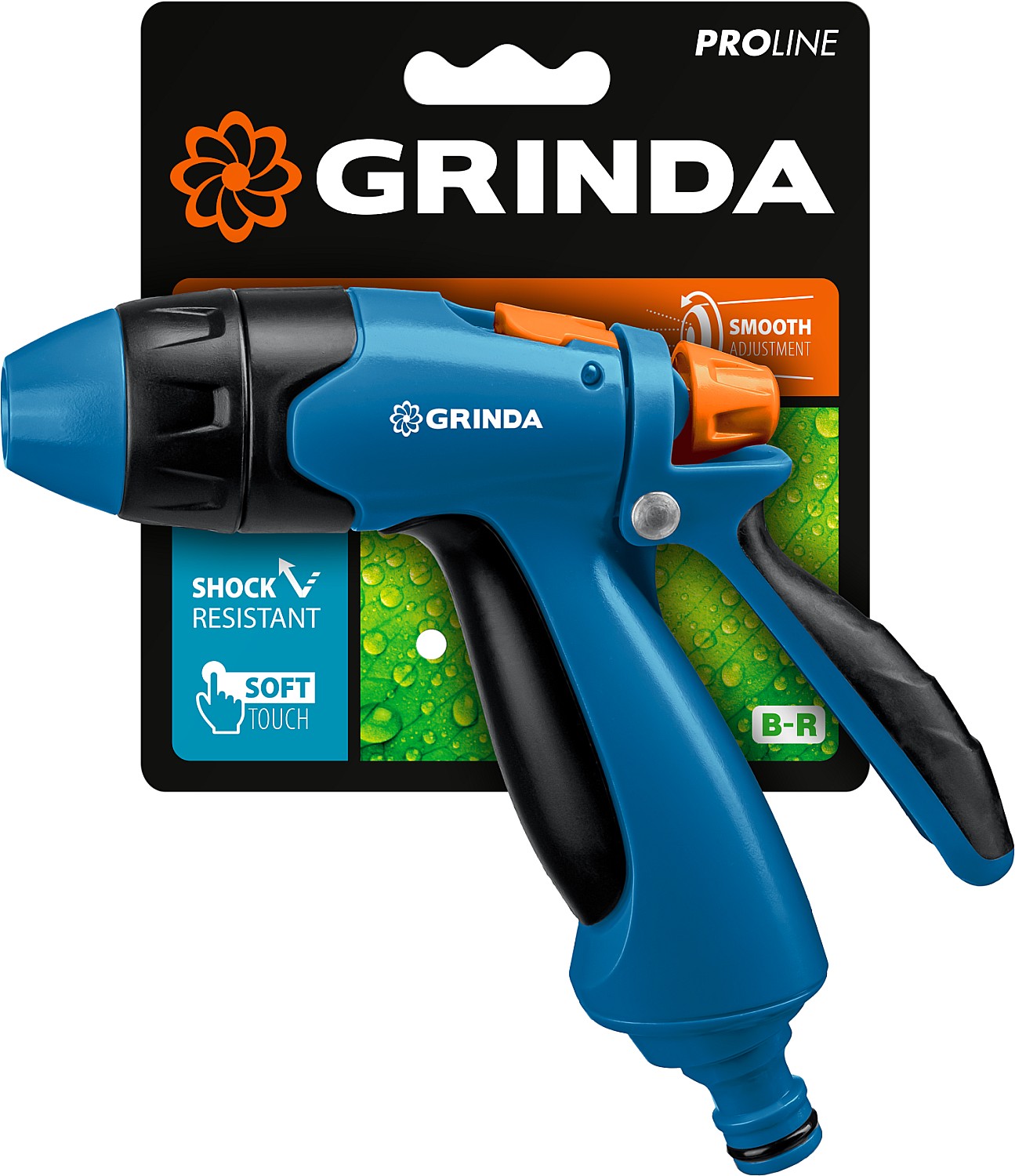 GRINDA B-R, плавная регулировка напора, курок сзади, двухкомпонентный, поливочный пистолет, PROLine (429111) — фото 5
