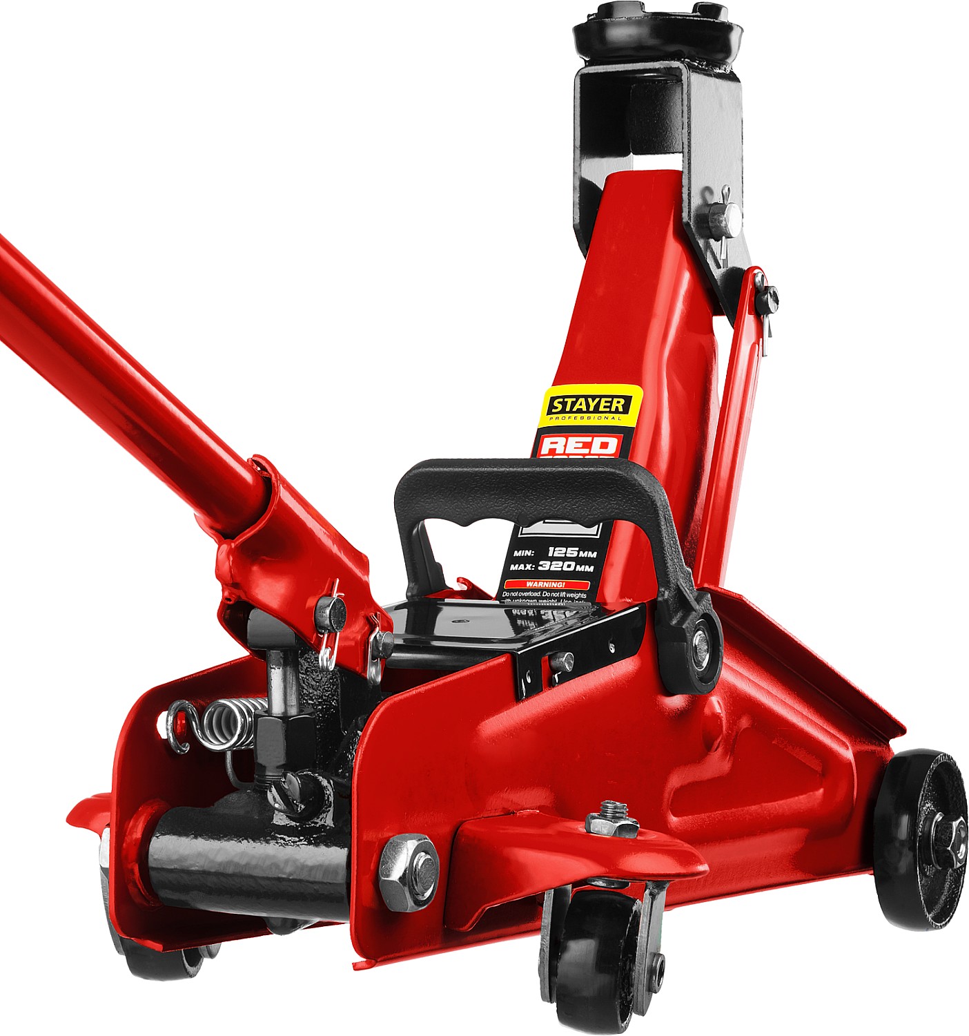 STAYER R-22 RED FORCE, в кейсе, 2 т, 125 - 320 мм, подкатной домкрат для легковых а/м, Professional (43152-2-K) — фото 2
